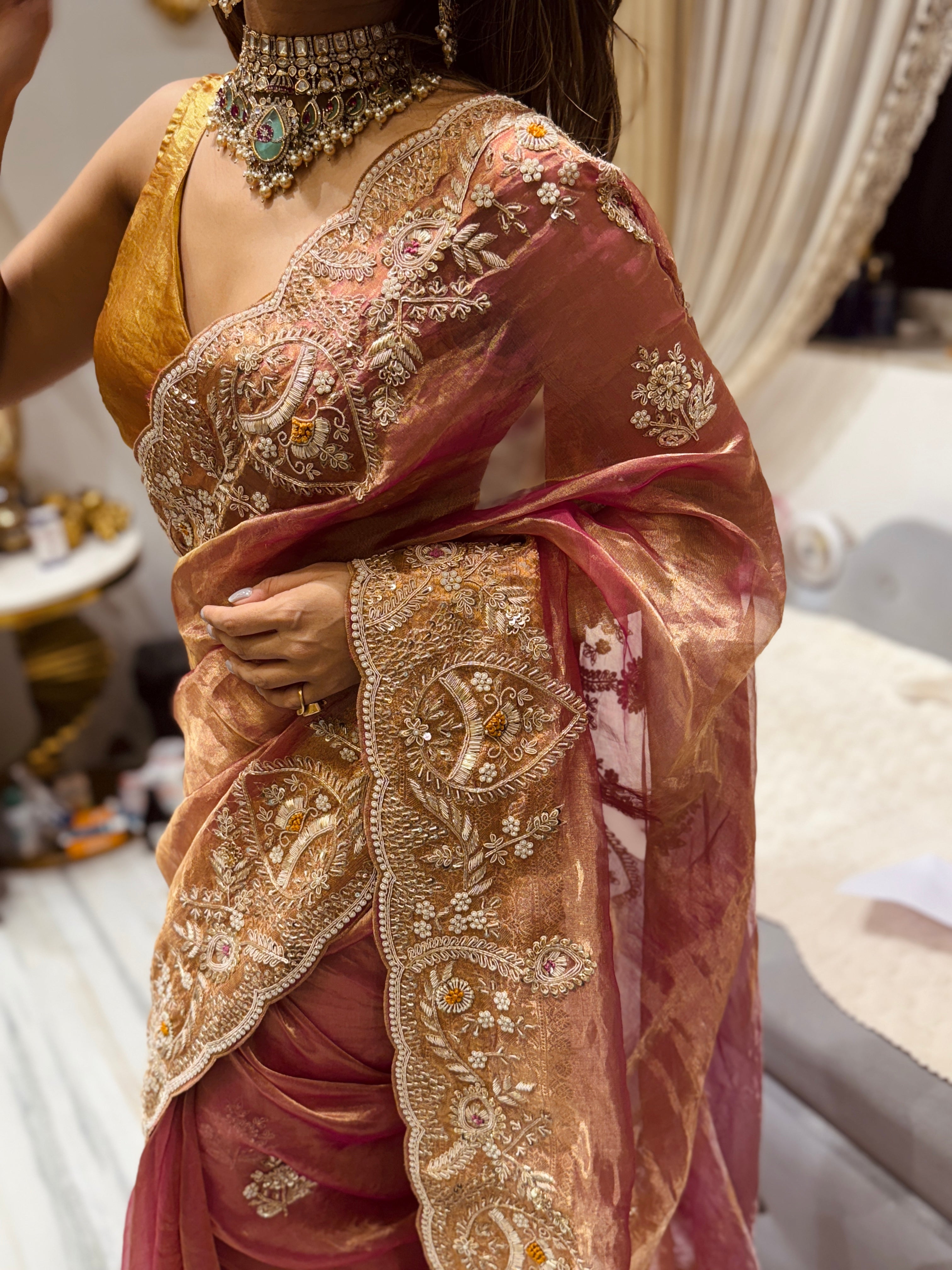 Pure Tissue Banarasi Zardosi Designer Saree