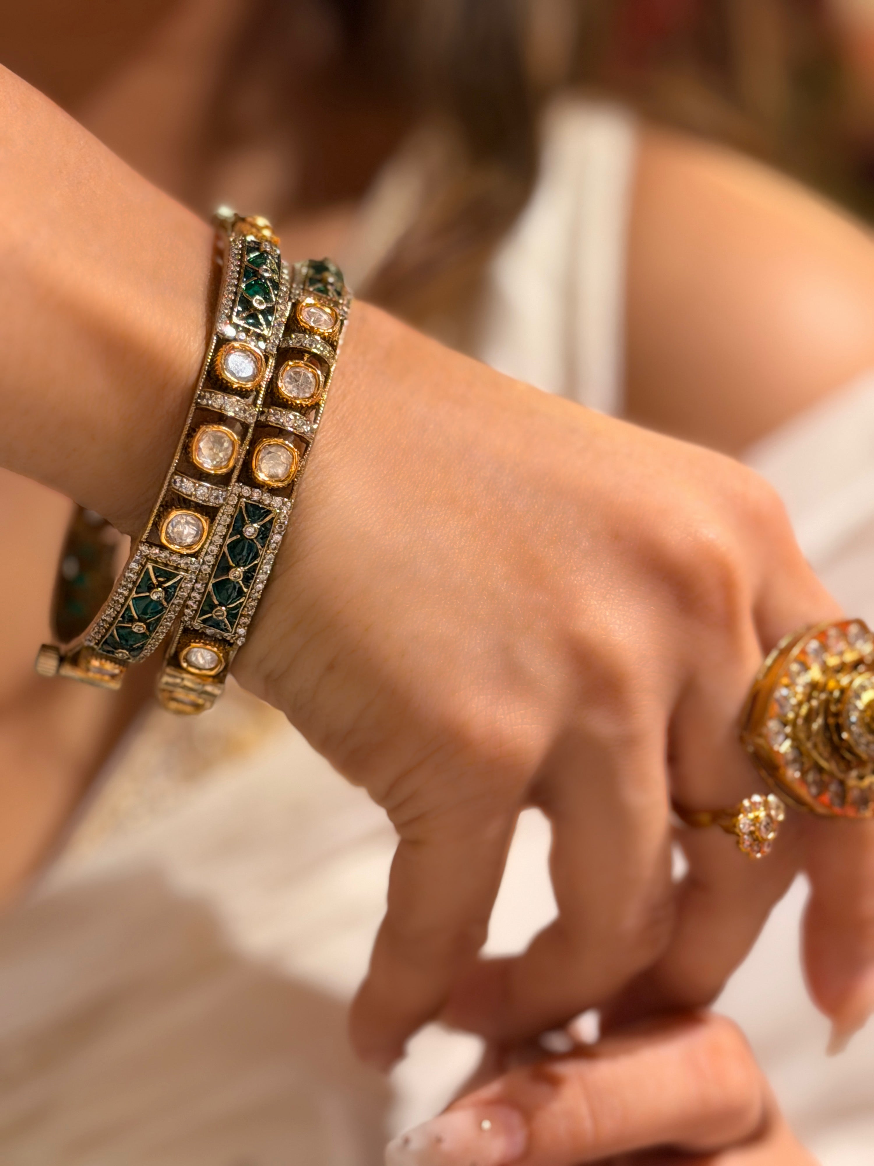 Ritha Green Meena Bangle