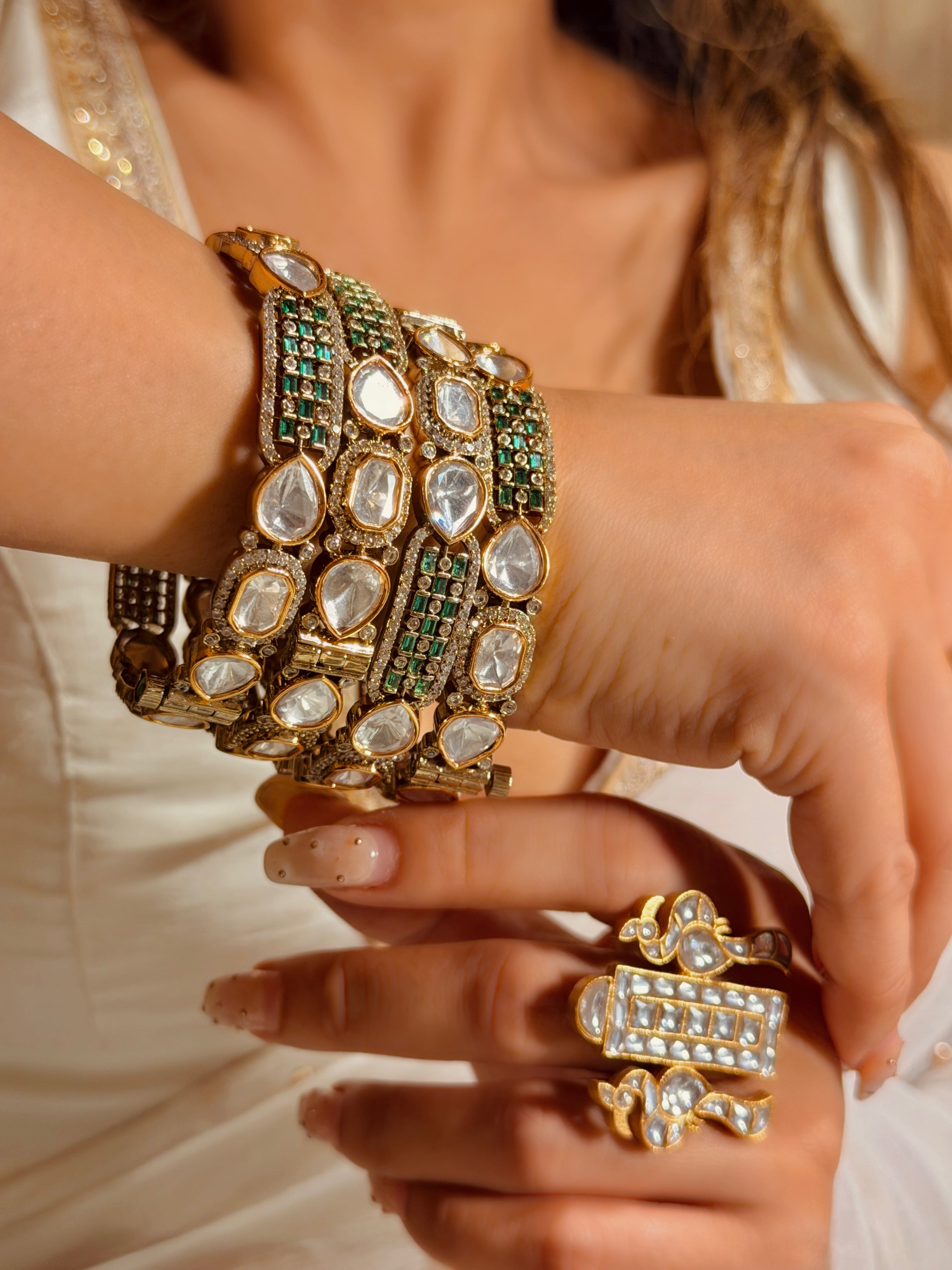 Swarovski Emerald polki Bangle