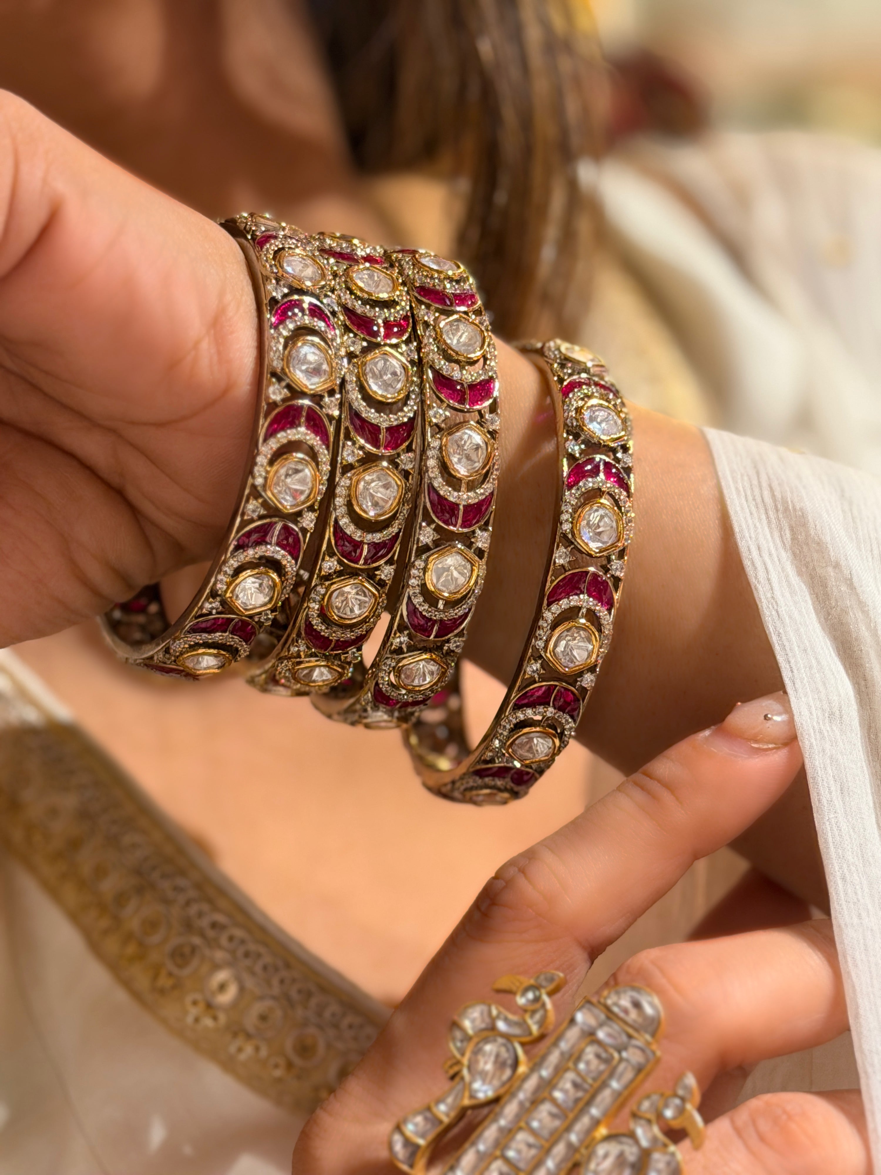 Ruby Meena polki Bangle