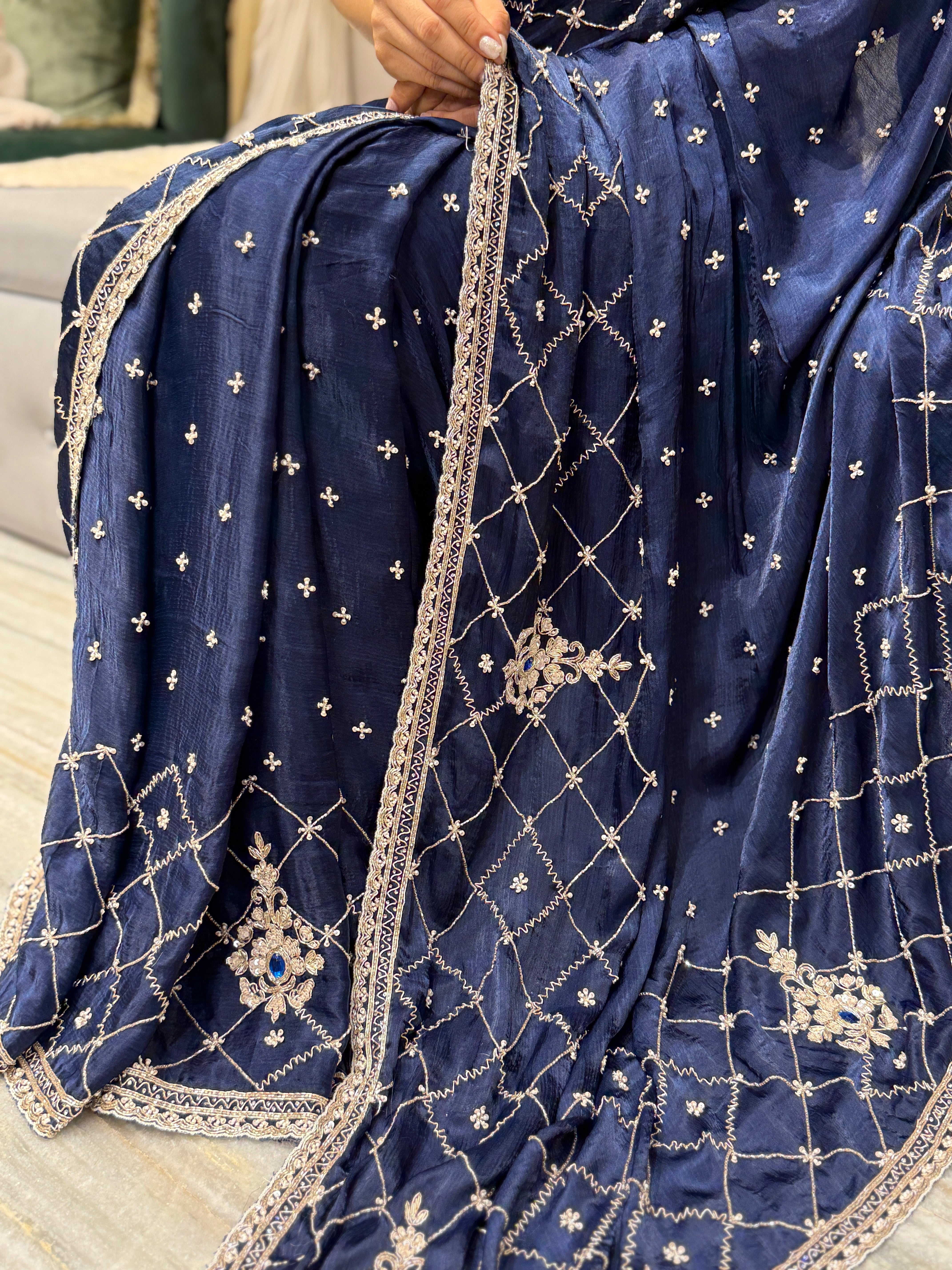 Azure Éclat Saree