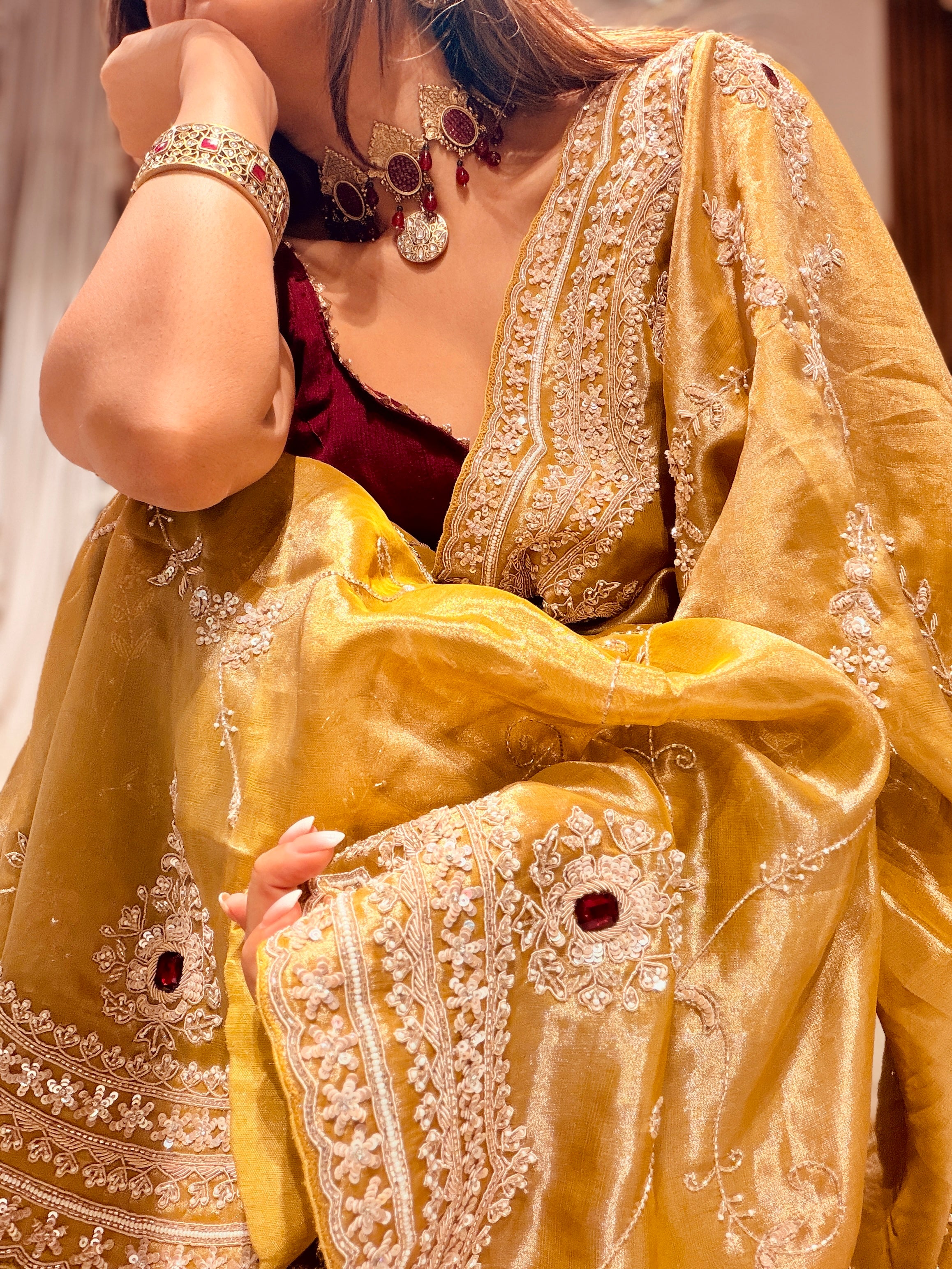 Molten GOLD Tissue Zardosi
