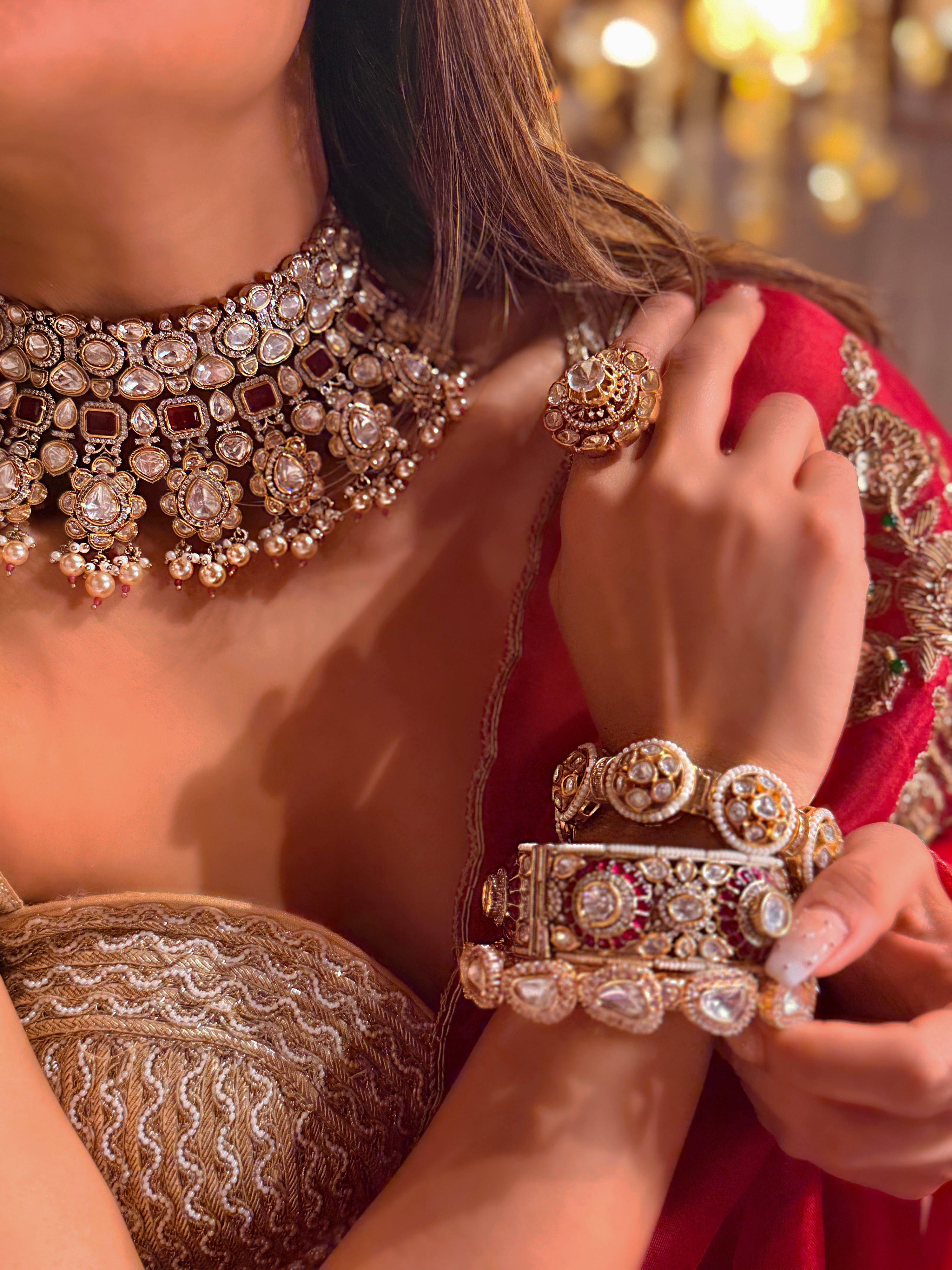 Preeti Ruby Polki Choker Neck piece