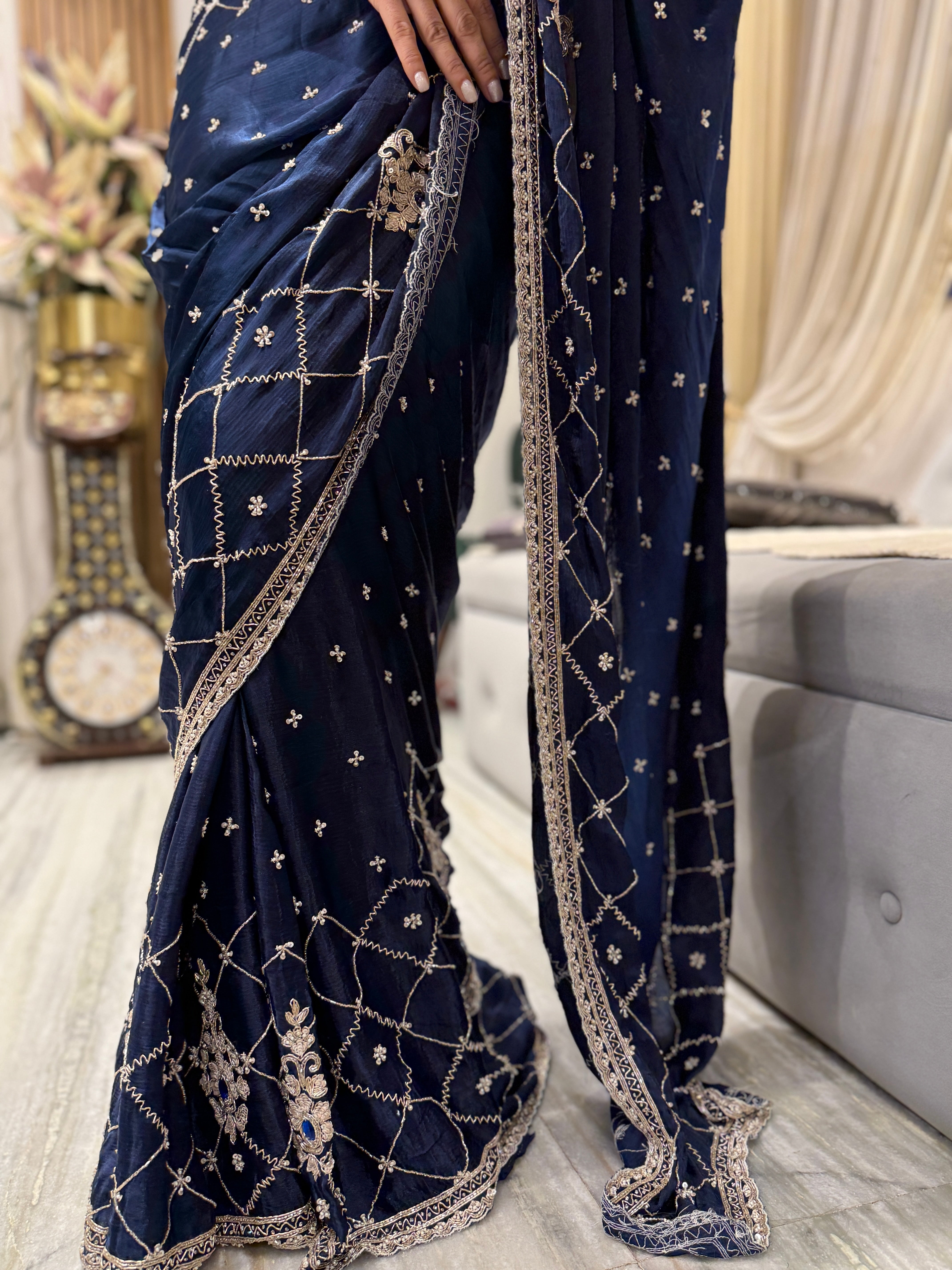 Azure Éclat Saree