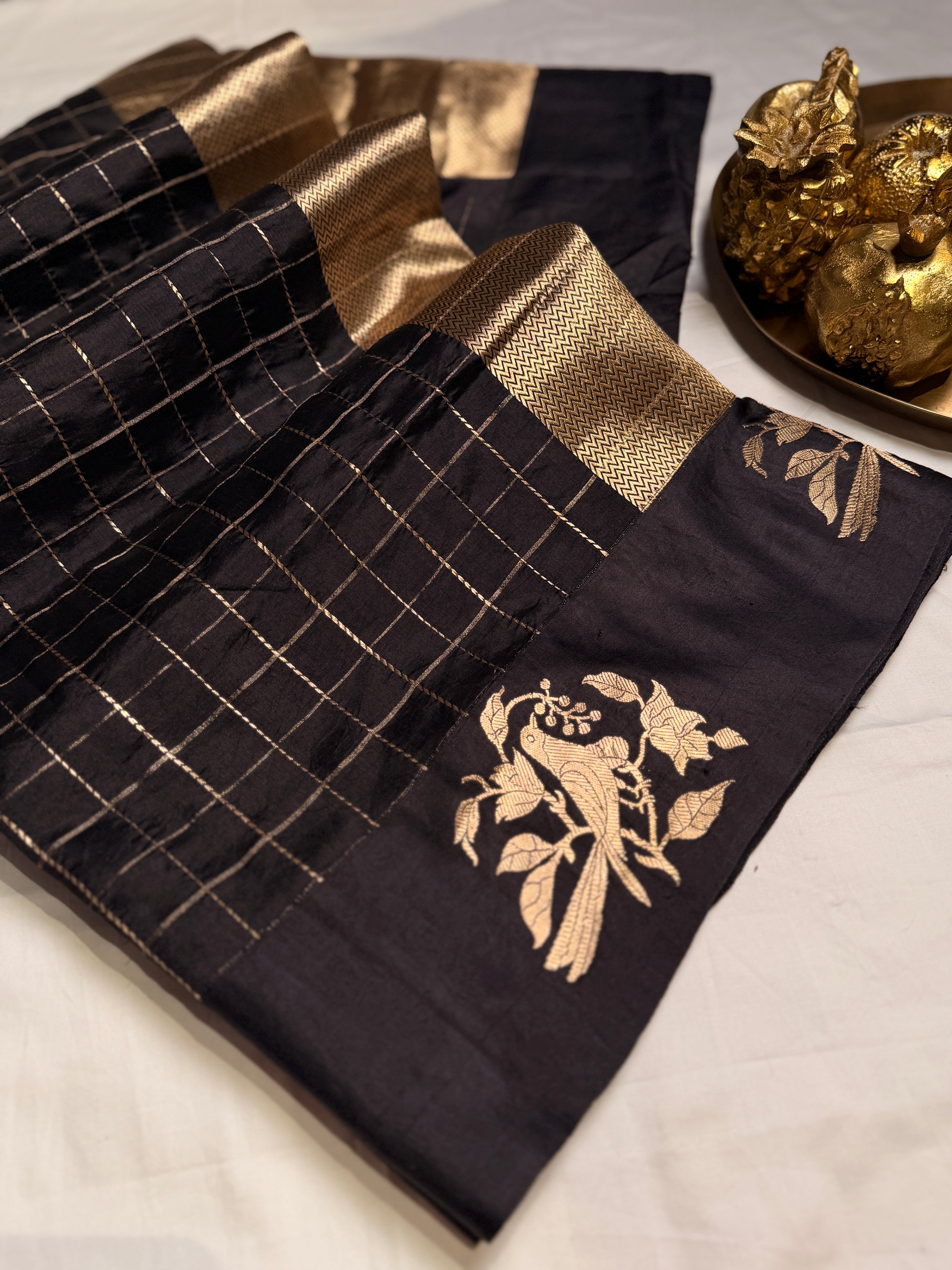 Checkers Glam Silk Saree