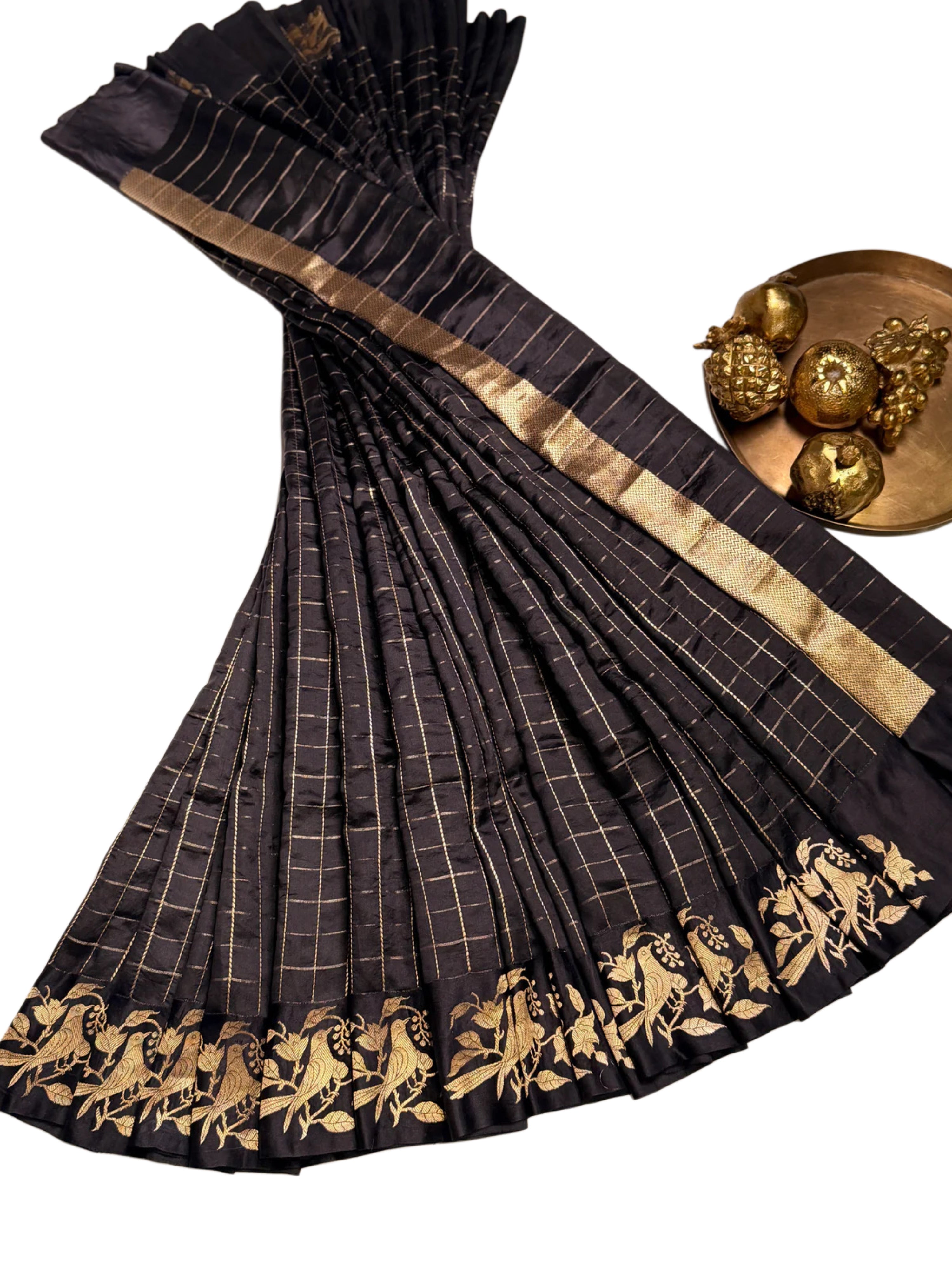 Checkers Glam Silk Saree