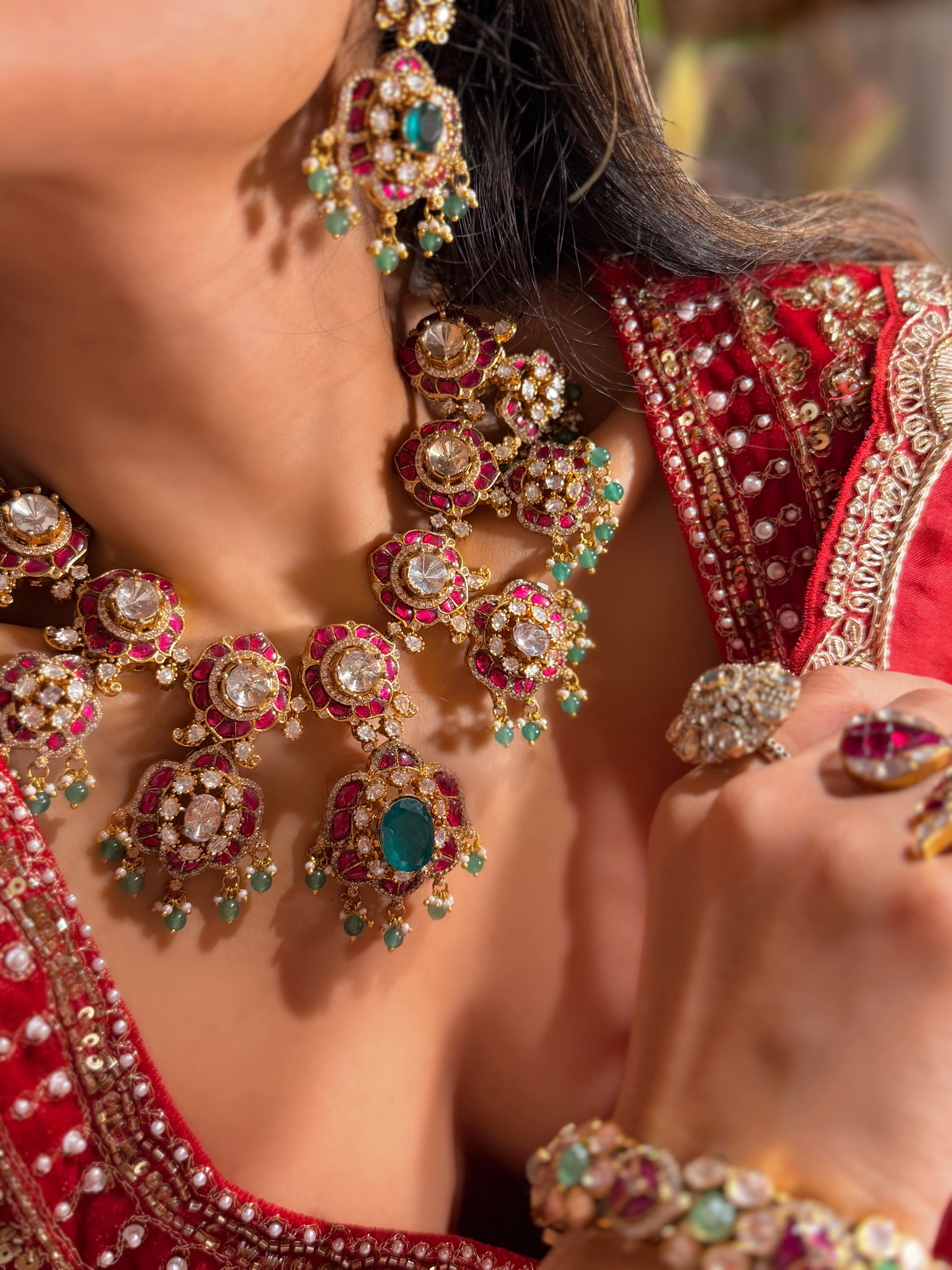 Piroee polki-Jadau Necklace