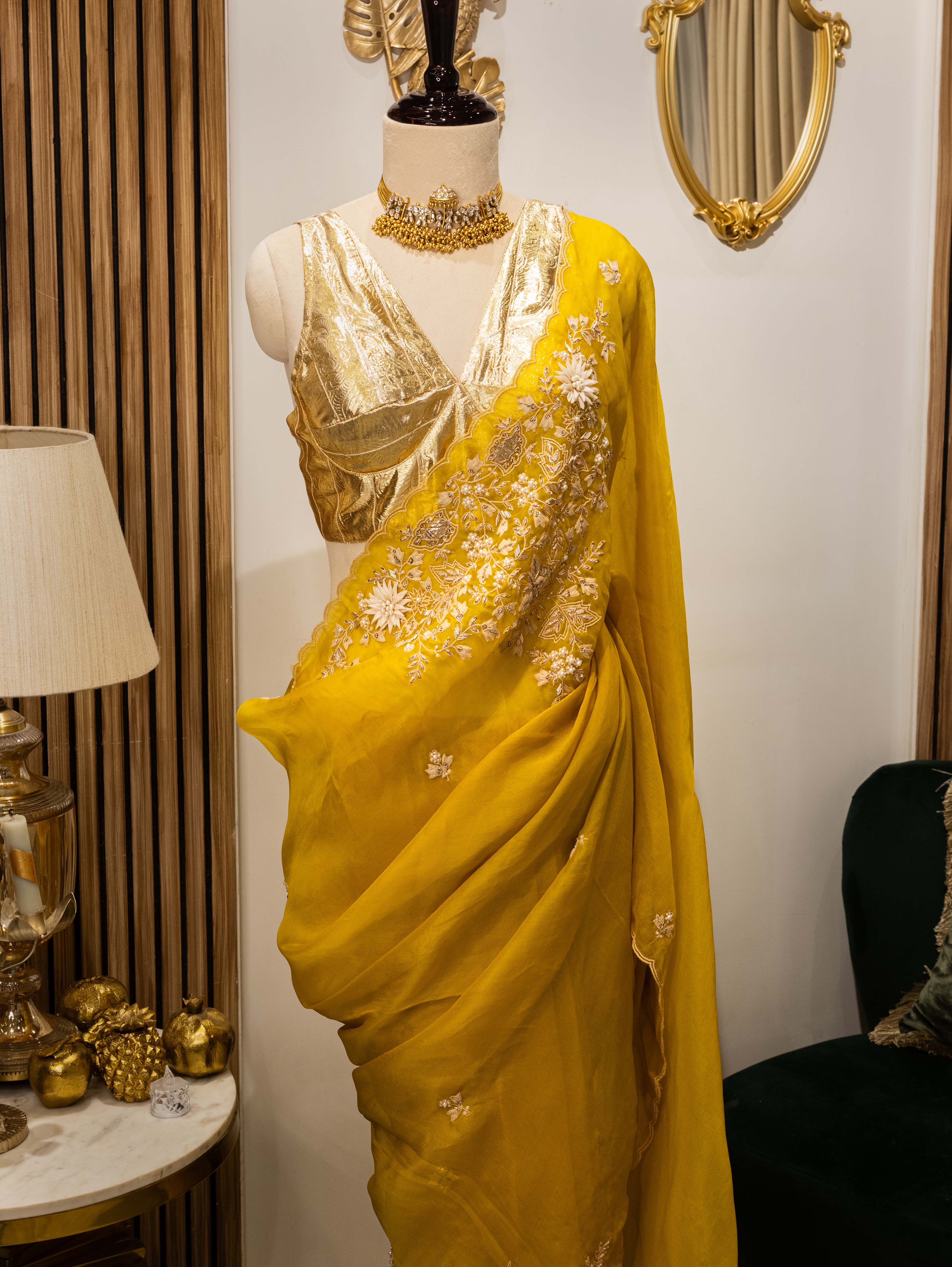 Sunshine Mukaish pure organza
