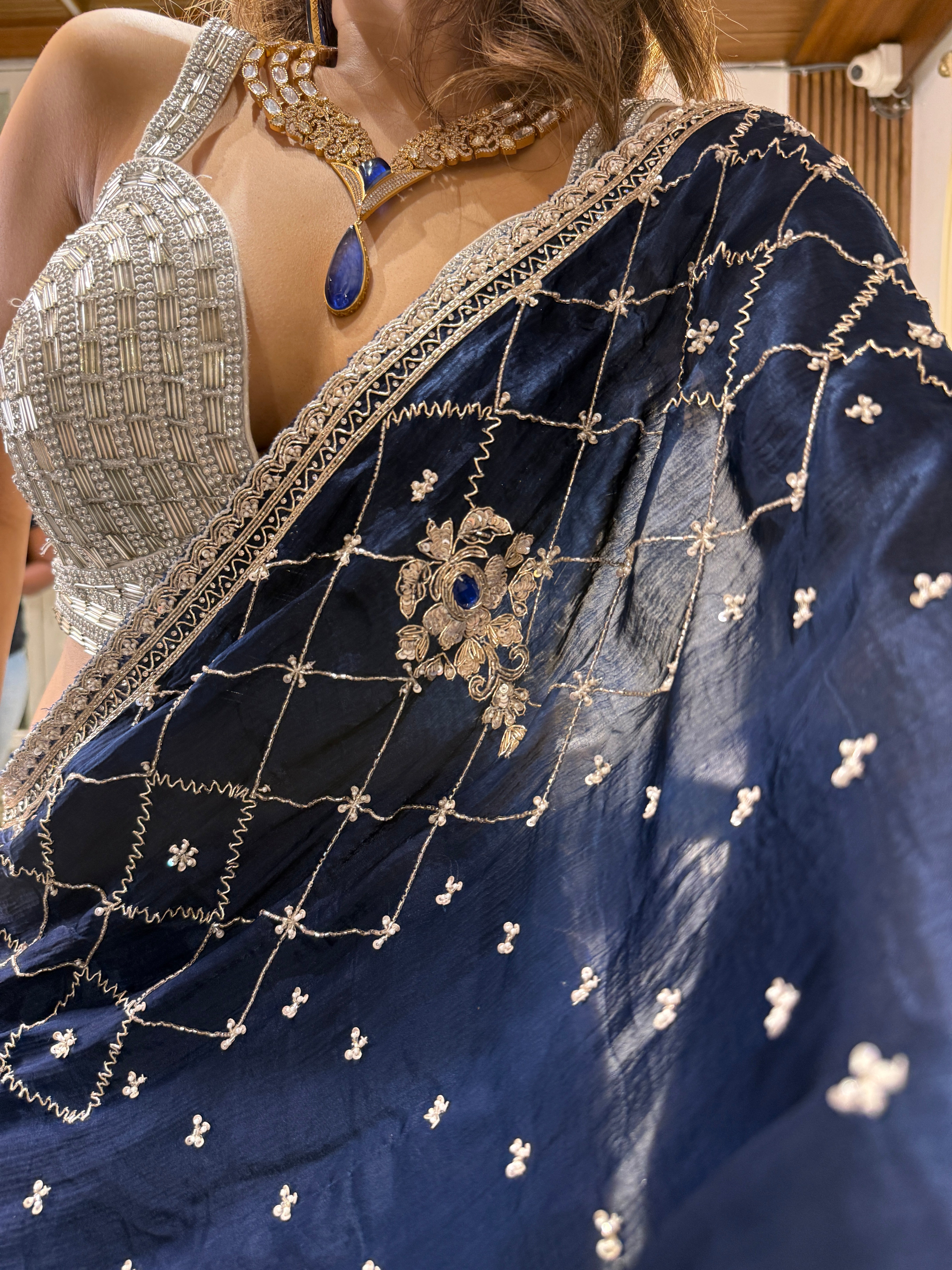 Azure Éclat Saree
