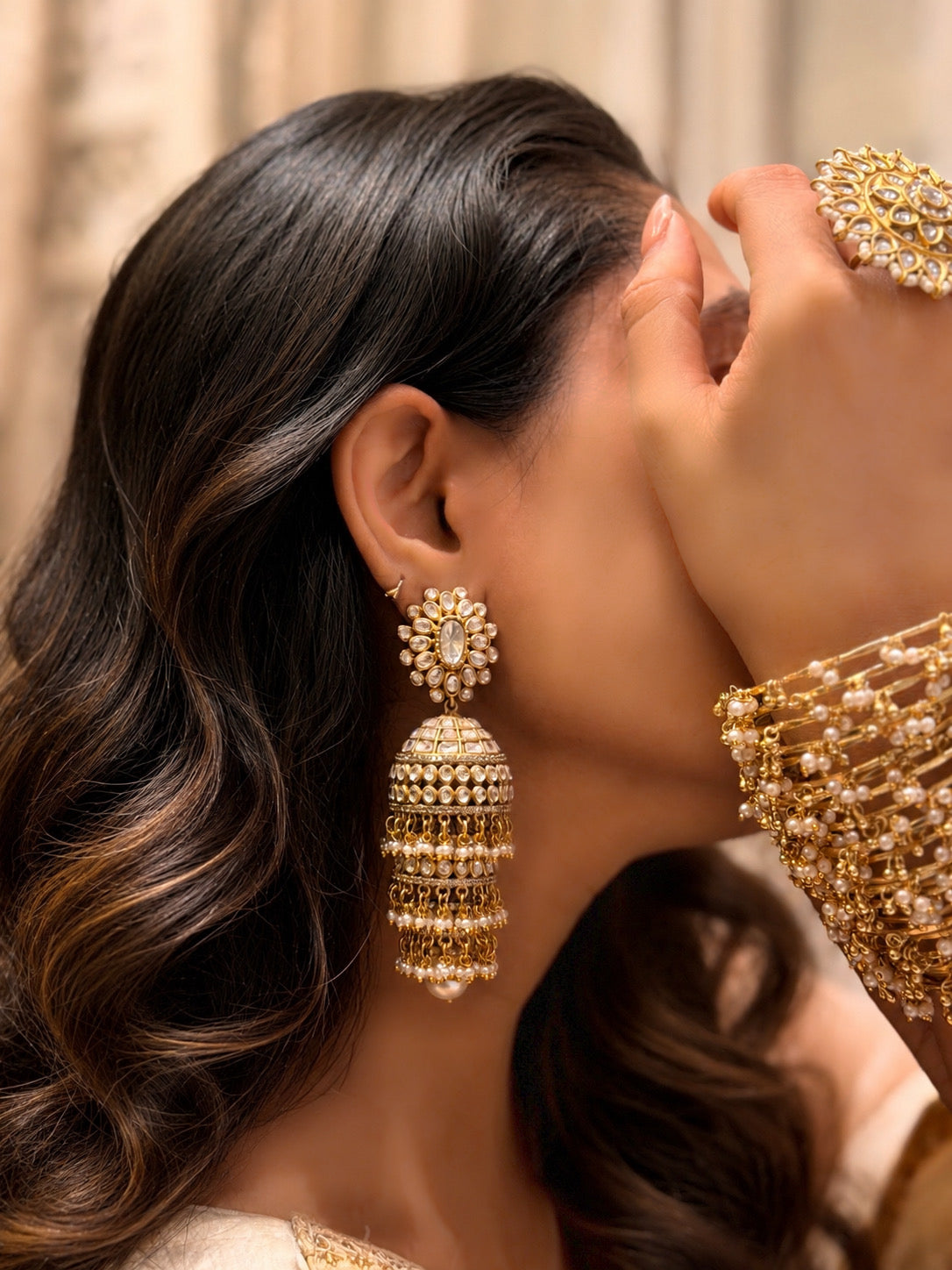 Swarna Leher Jhumkas