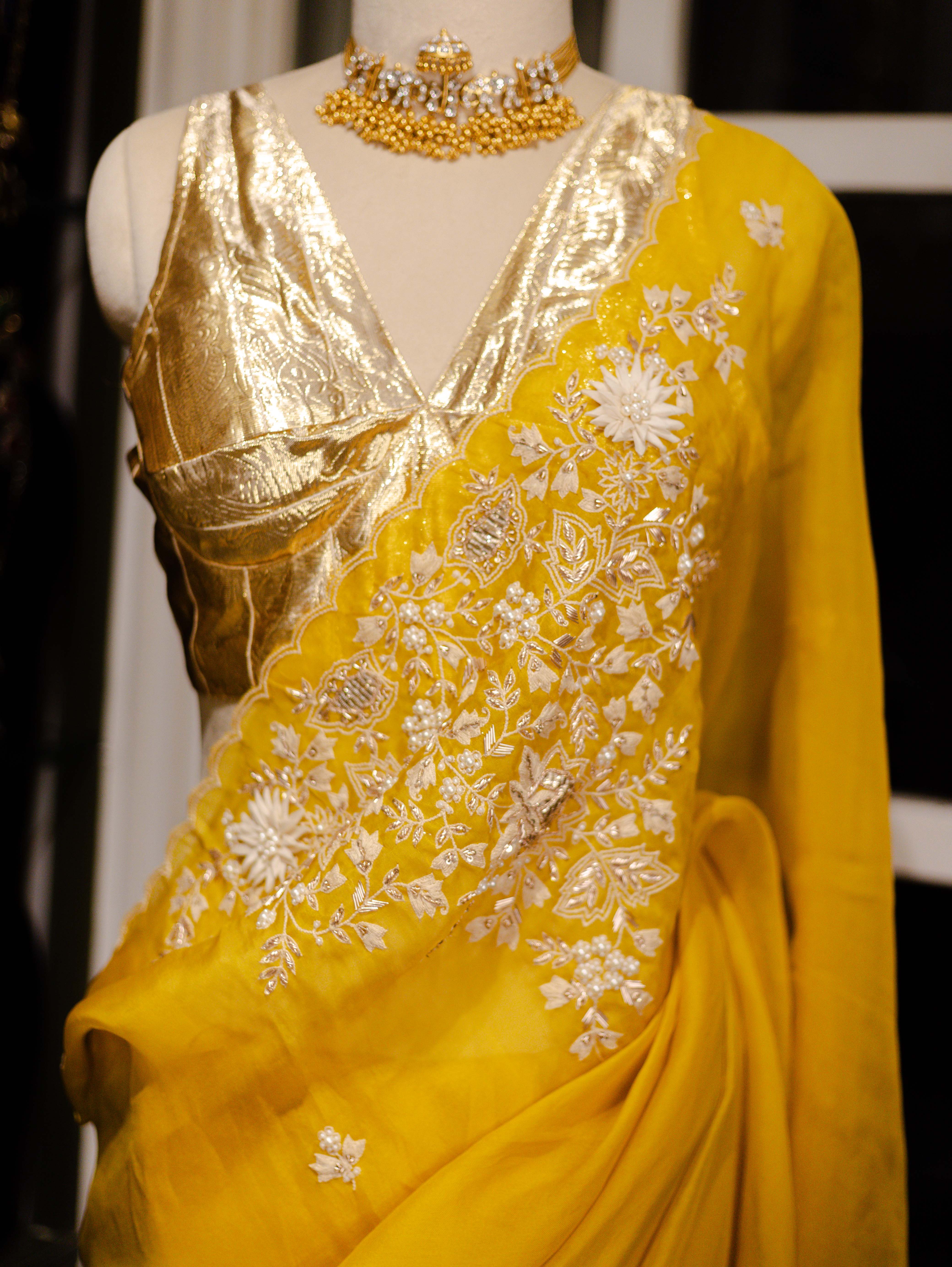 Sunshine Mukaish pure organza