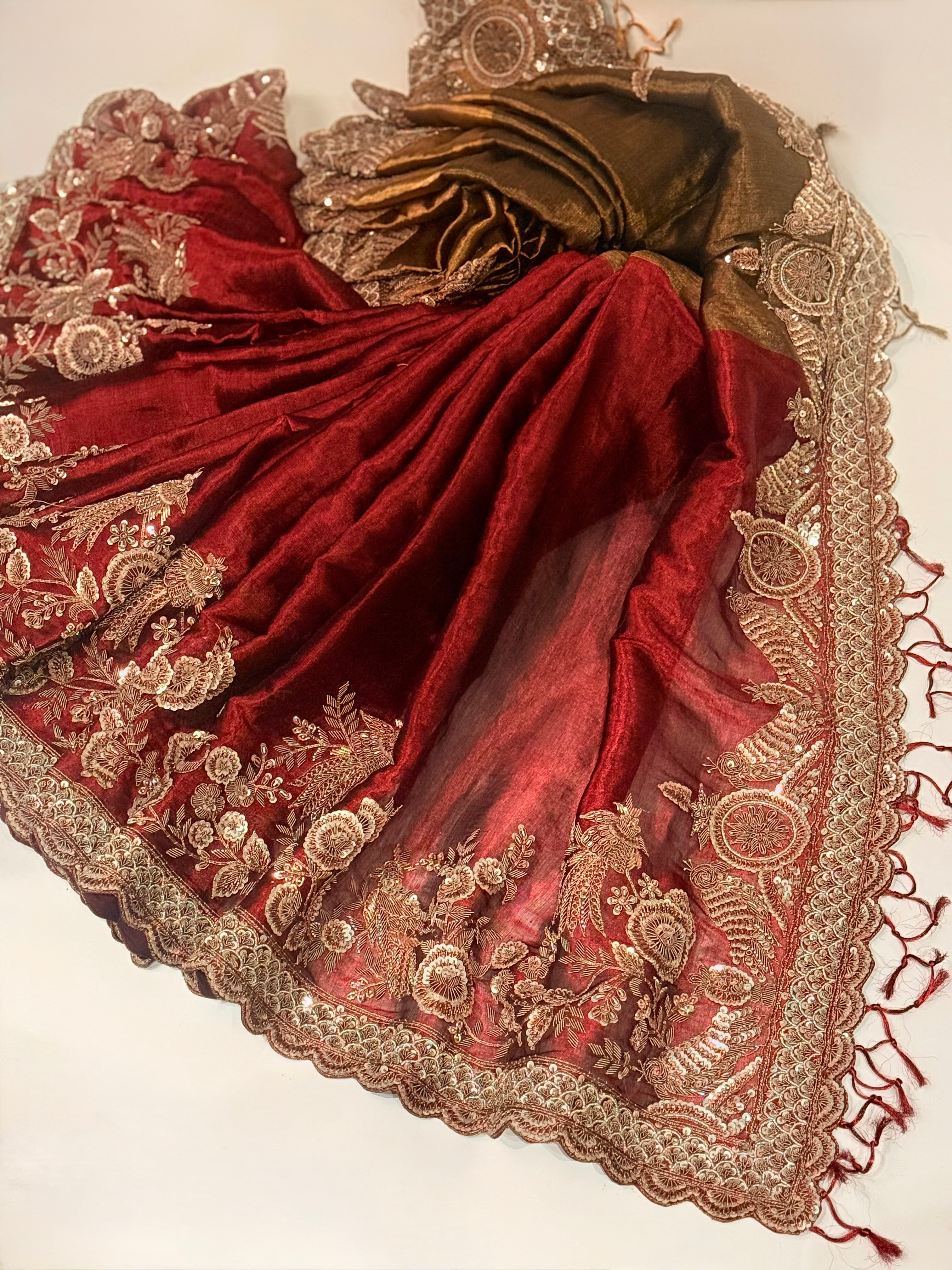 Empress Maroon Regal Saree