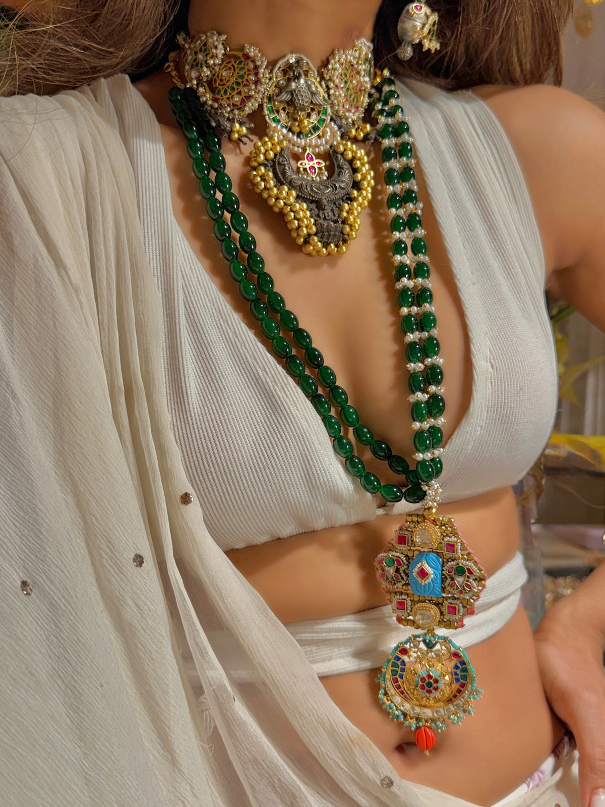 Leelamayi Feroz long necklace
