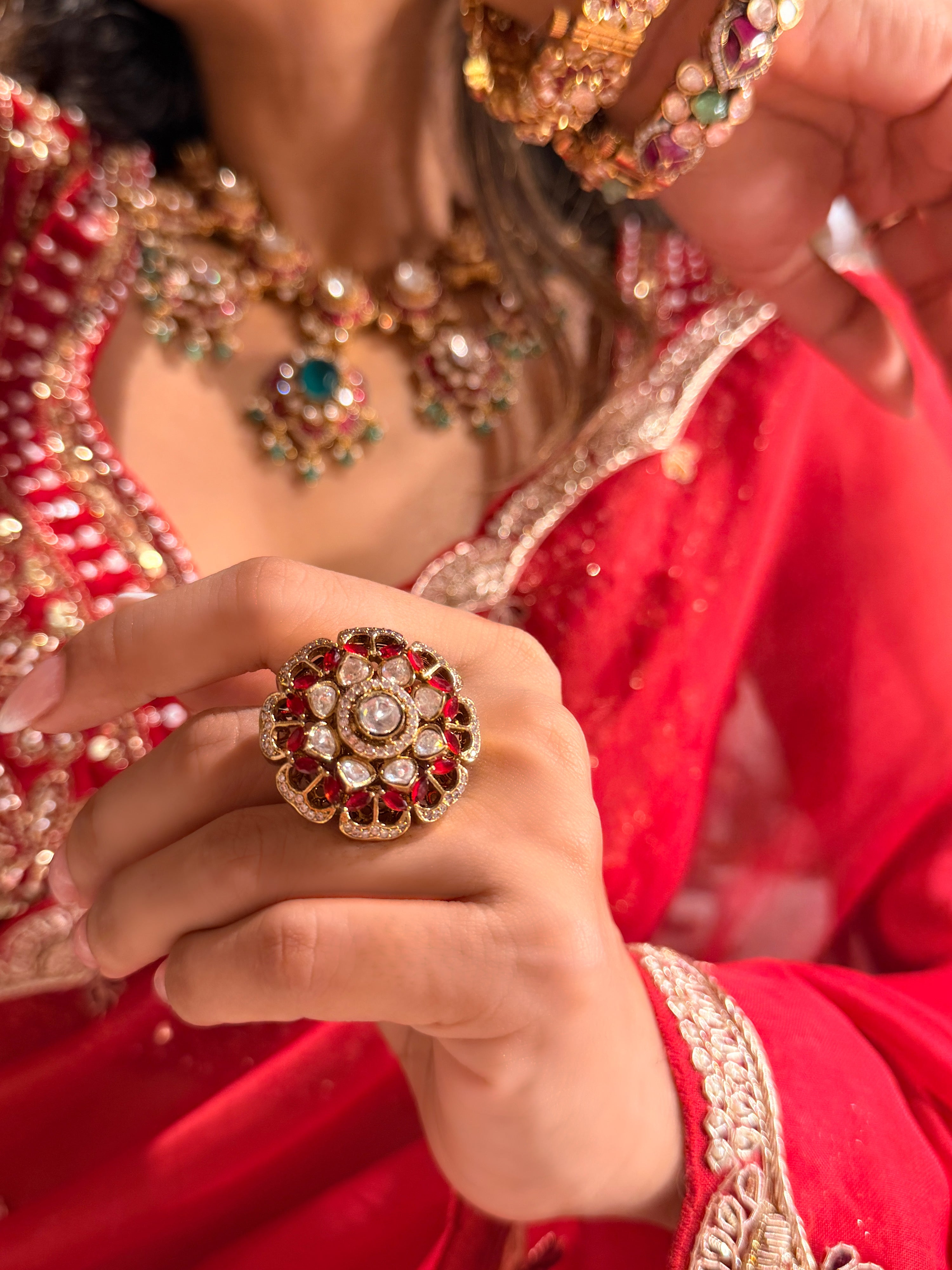 Tulika Polki Statement Ring
