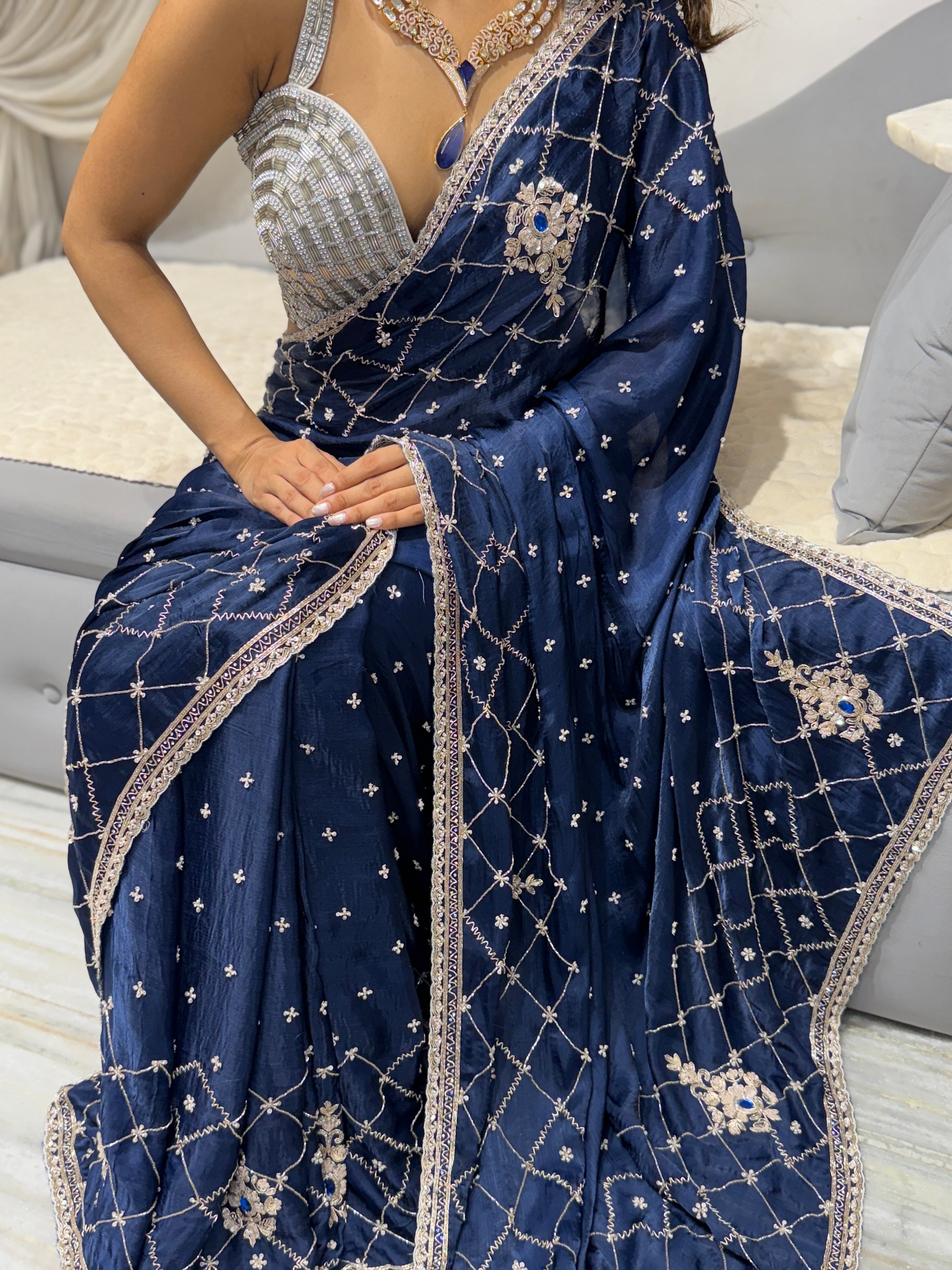 Azure Éclat Saree