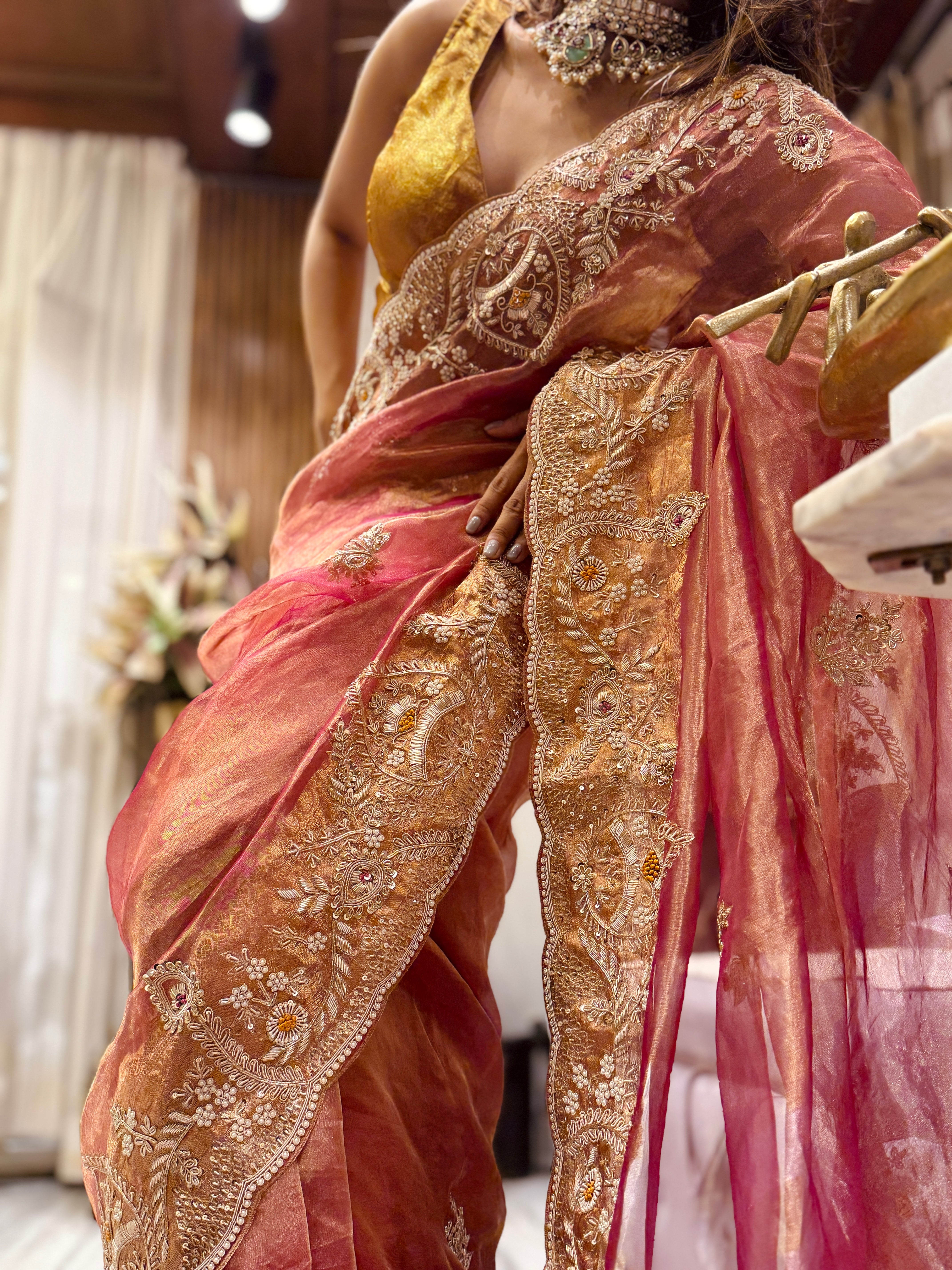 Pure Tissue Banarasi Zardosi Designer Saree