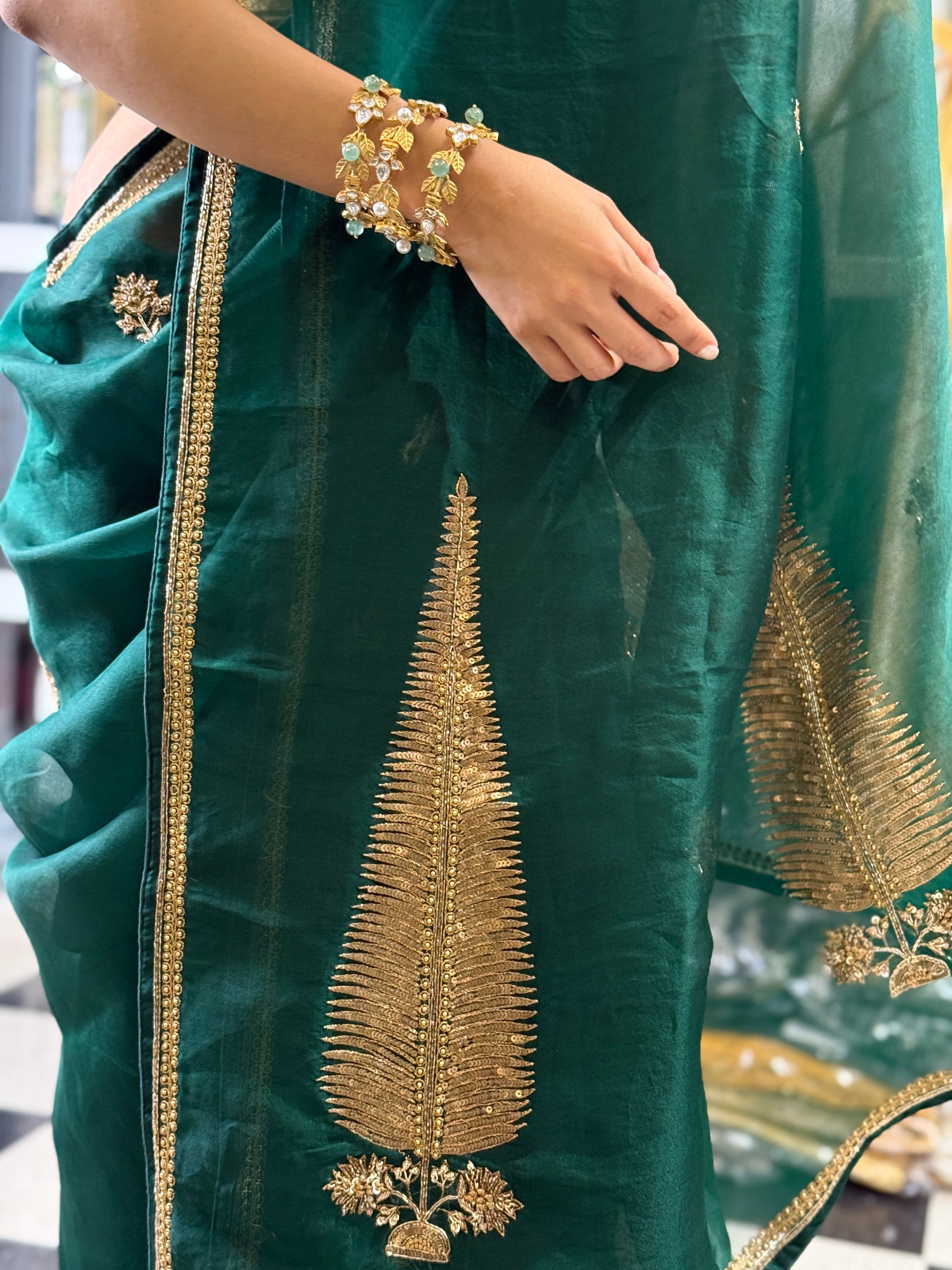 Green Fern Saree