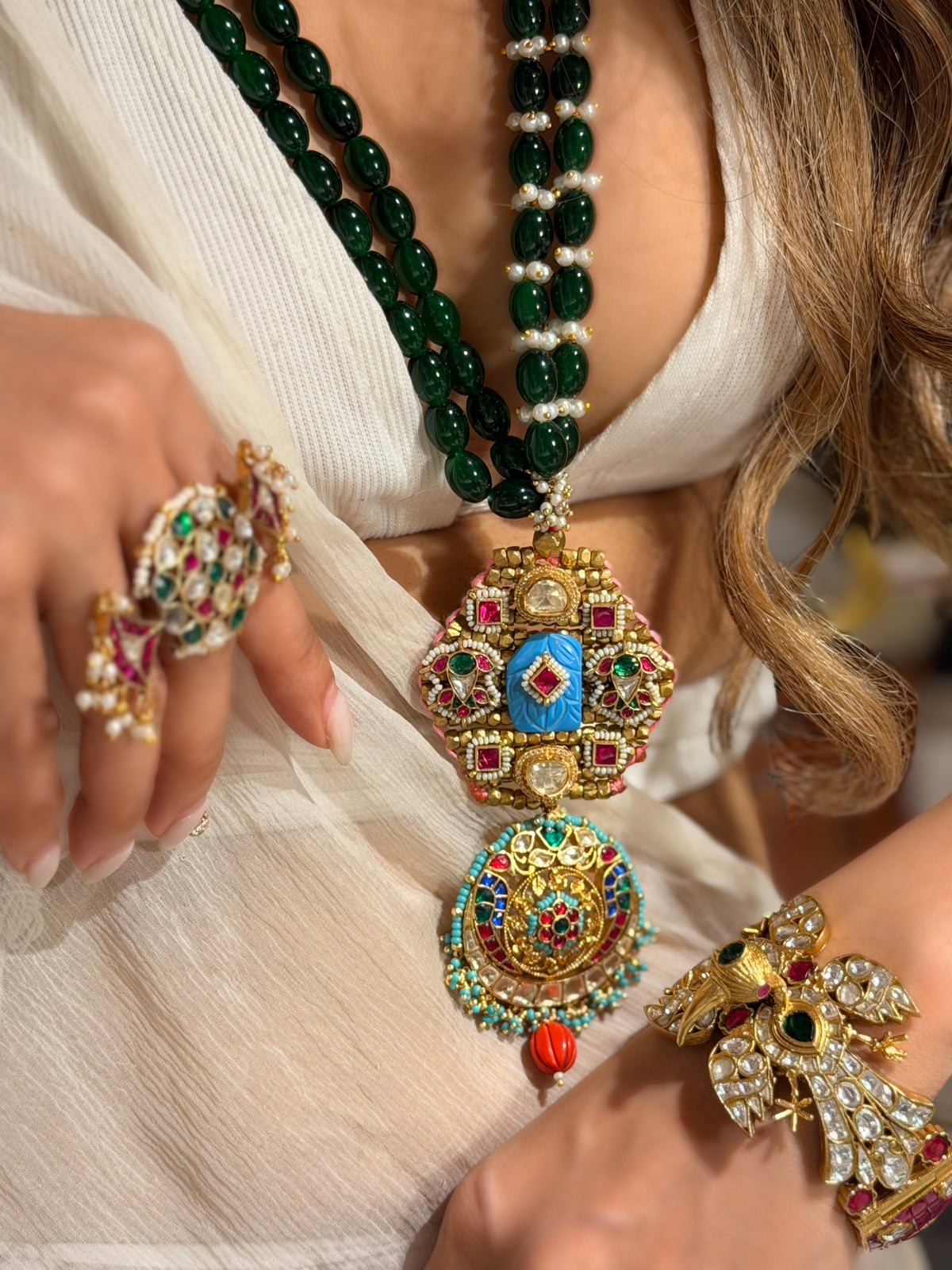 Leelamayi Feroz long necklace