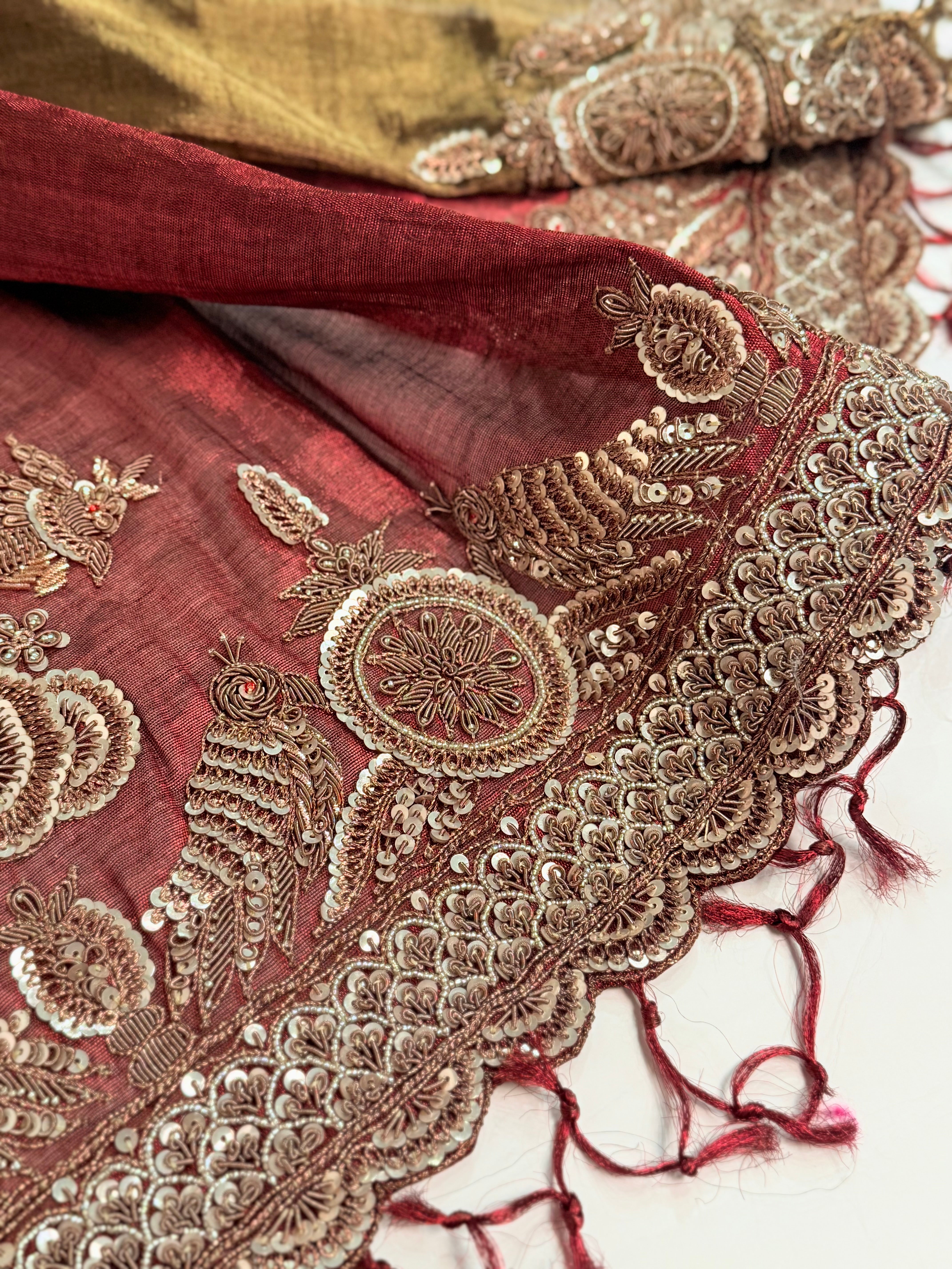 Empress Maroon Regal Saree