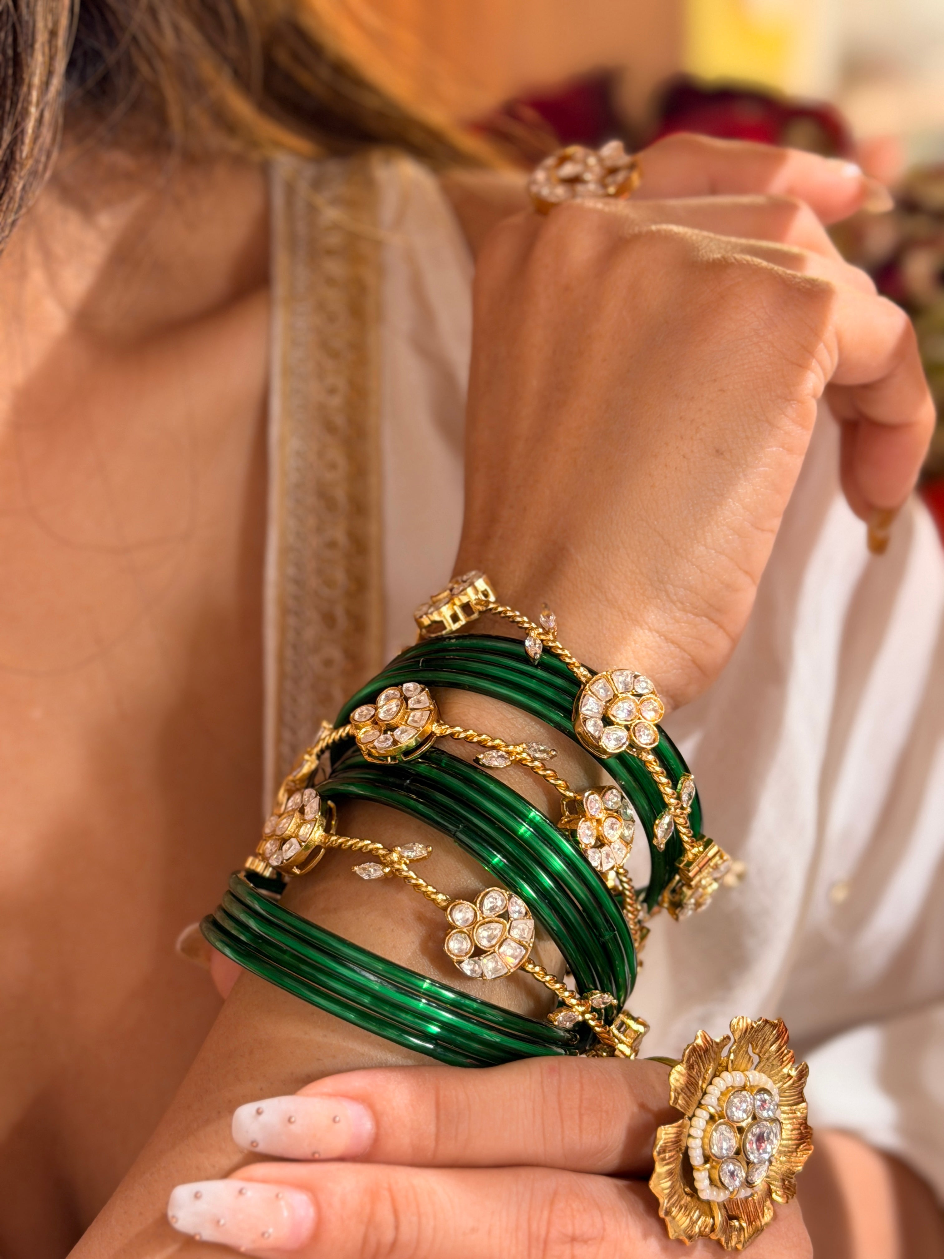 Spiral Flower vine bangle