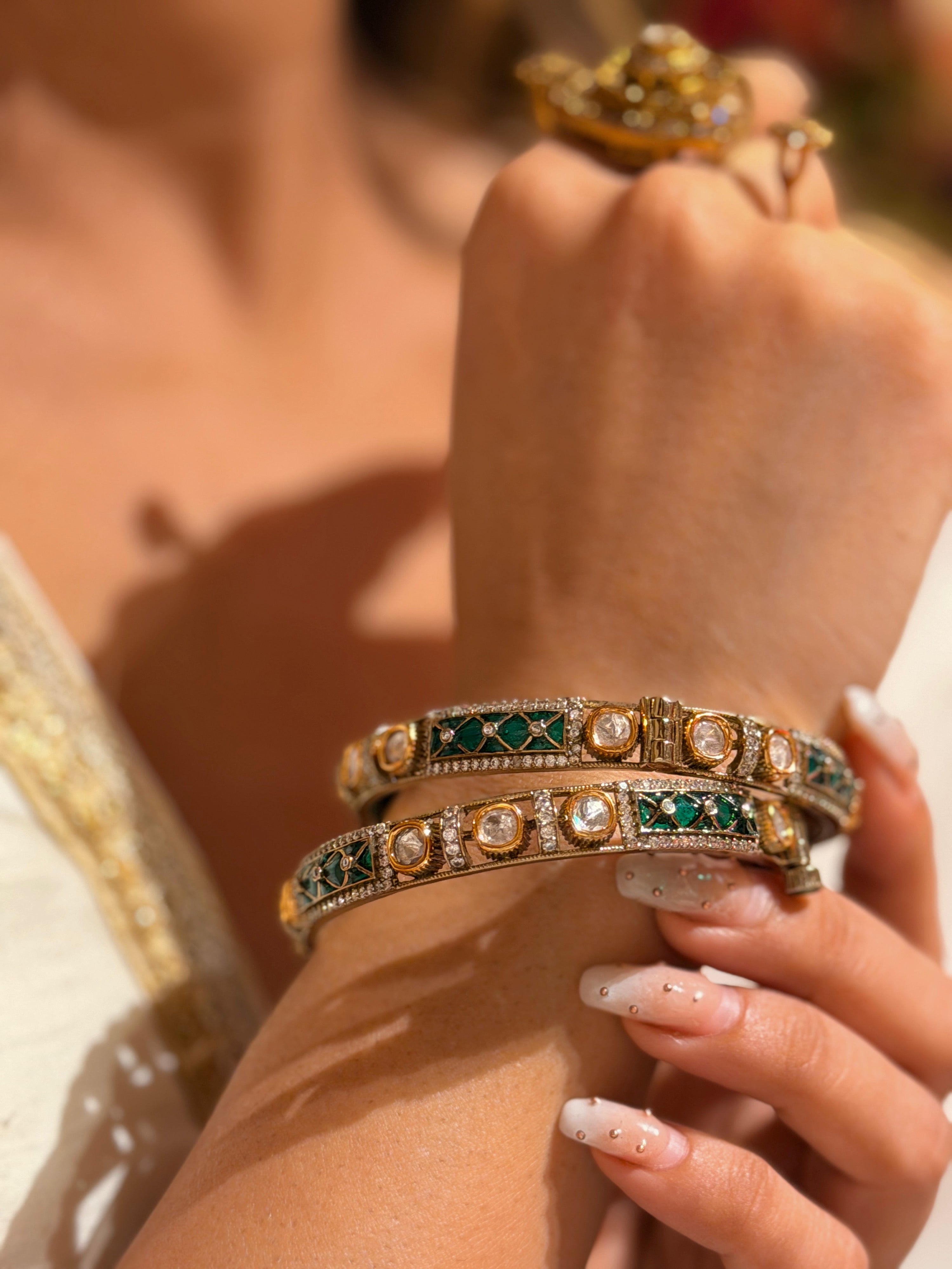 Ritha Green Meena Bangle