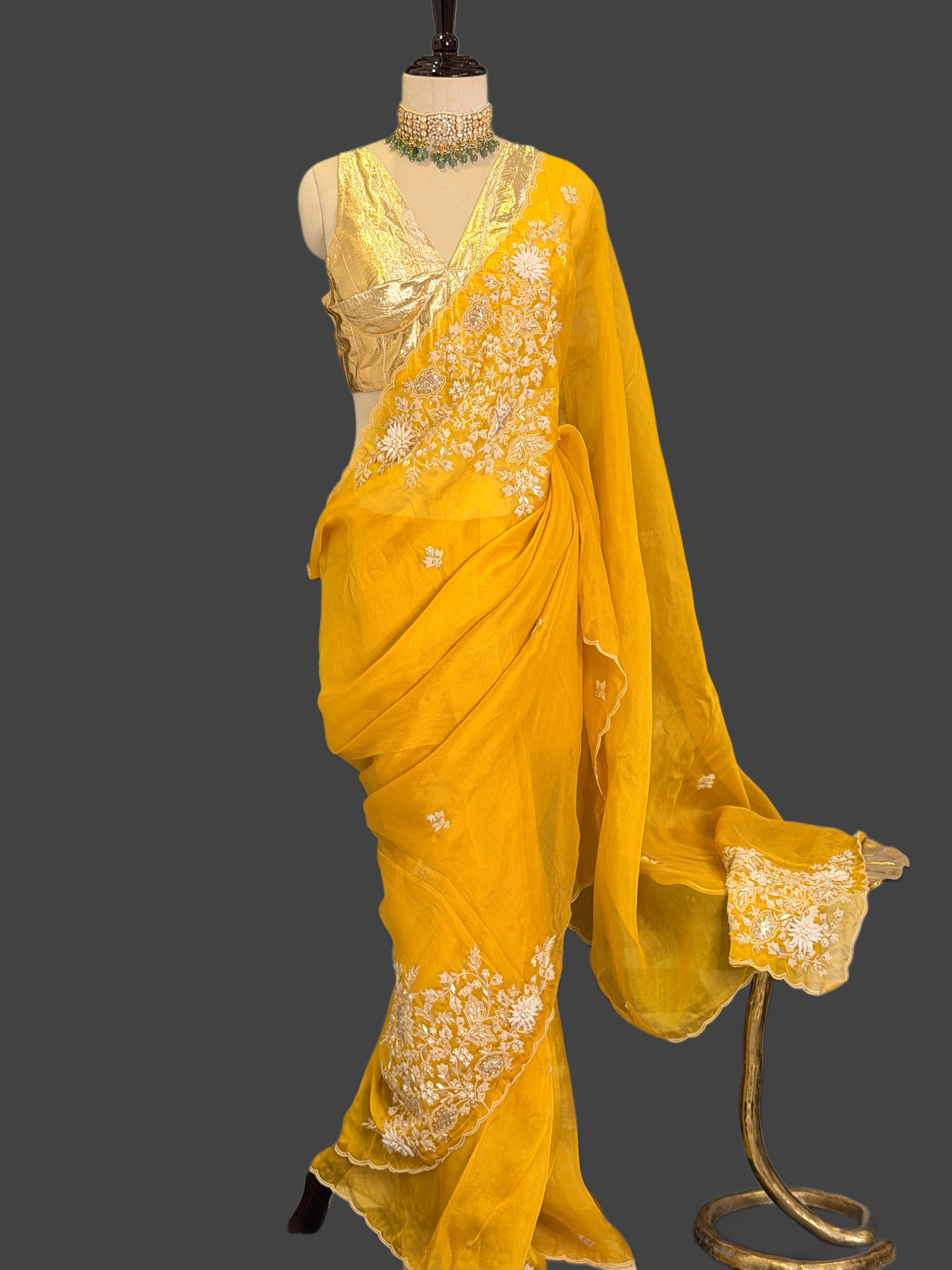 Sunshine Mukaish pure organza