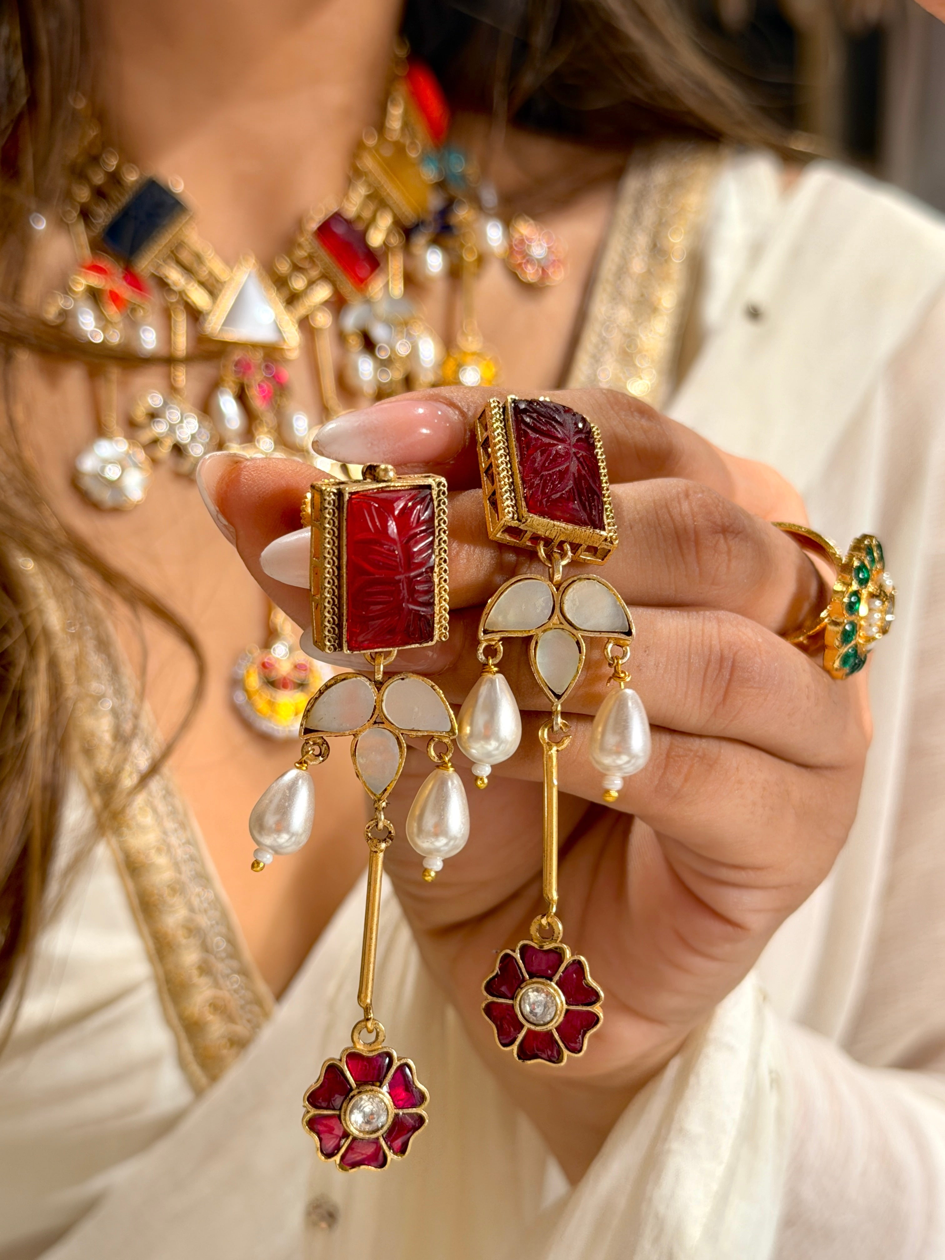 Navratan Sitara jadau Necklace