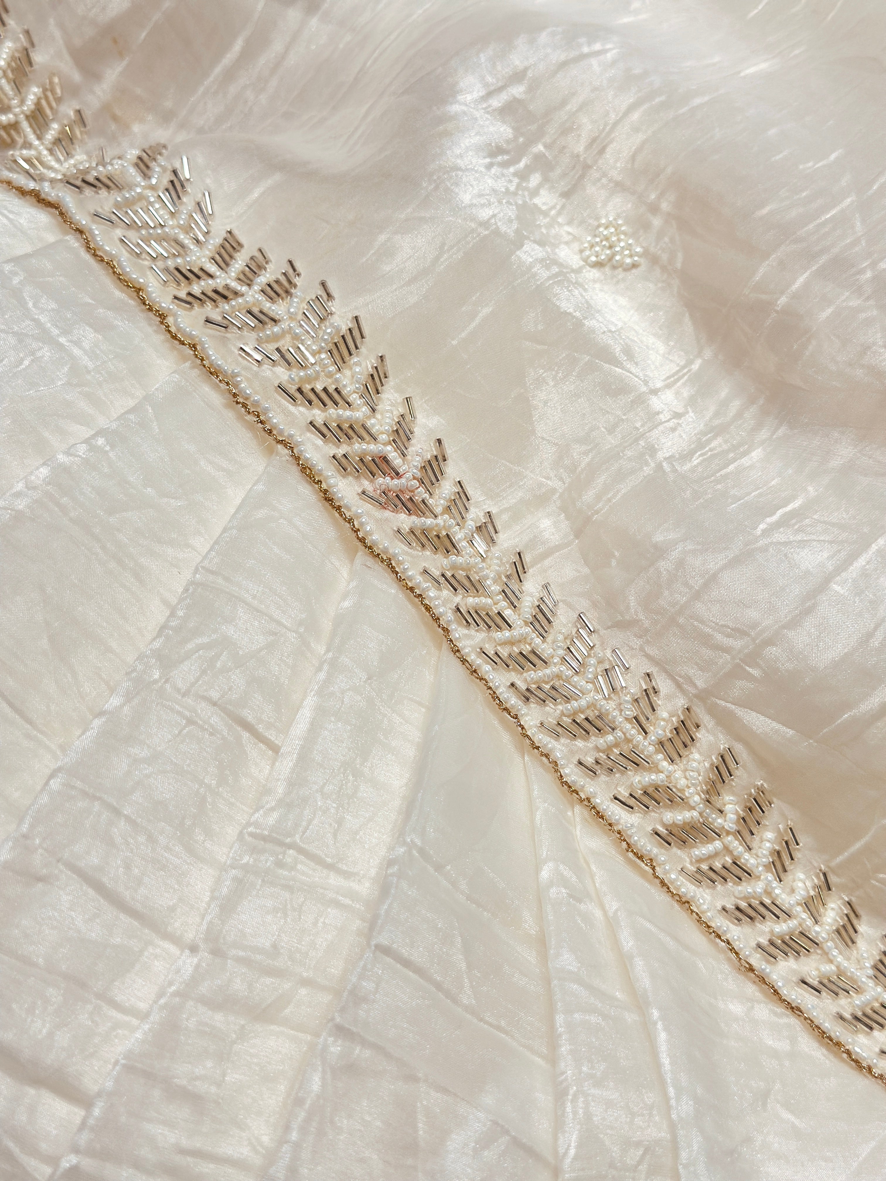 Chandni Zar Ivory saree