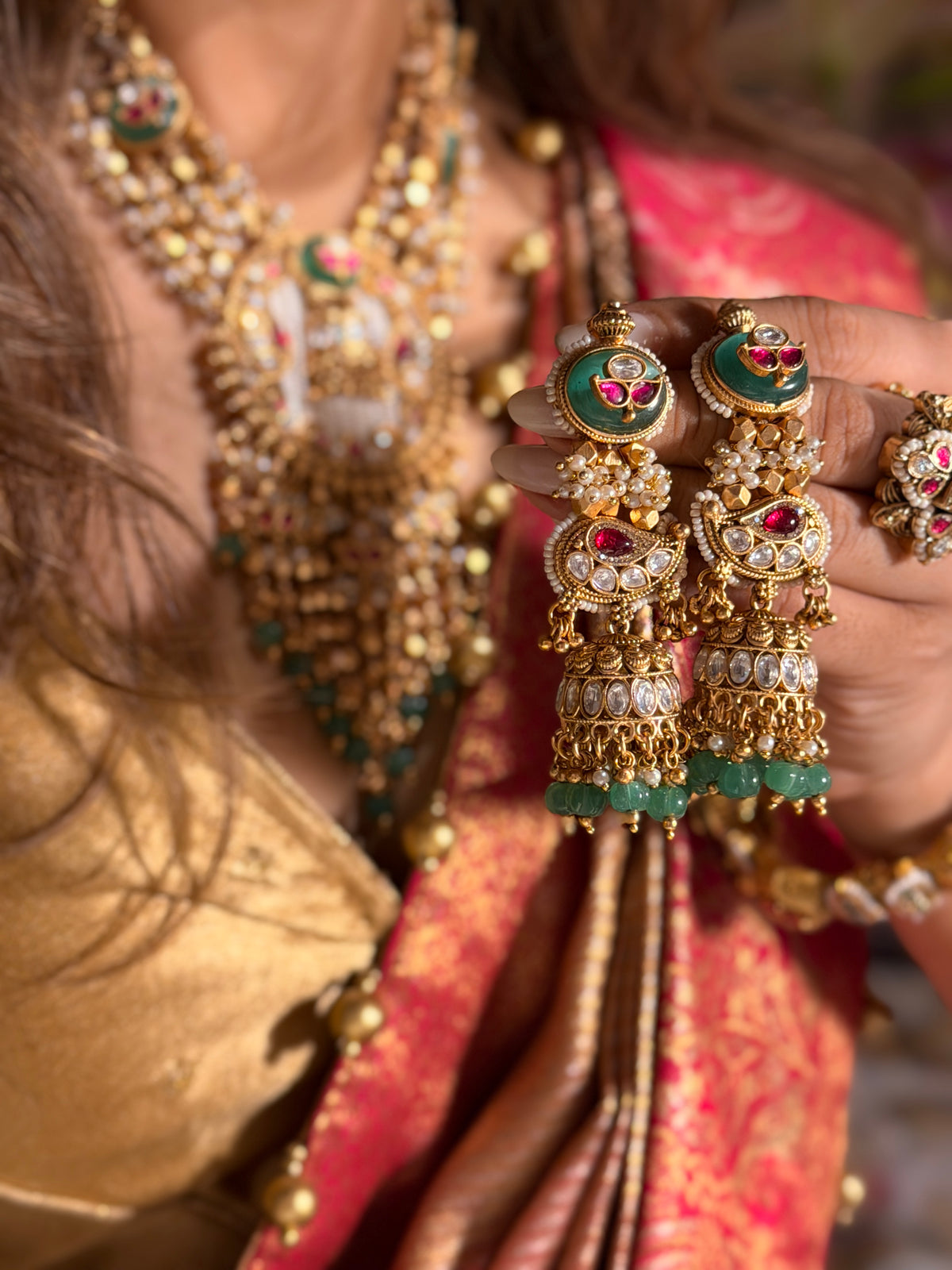 Twesha gold plated Rajwadi Necklace