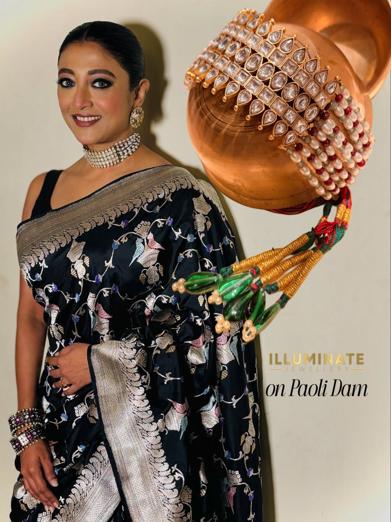 Antique Silver phool moti bangle - MAHIRA