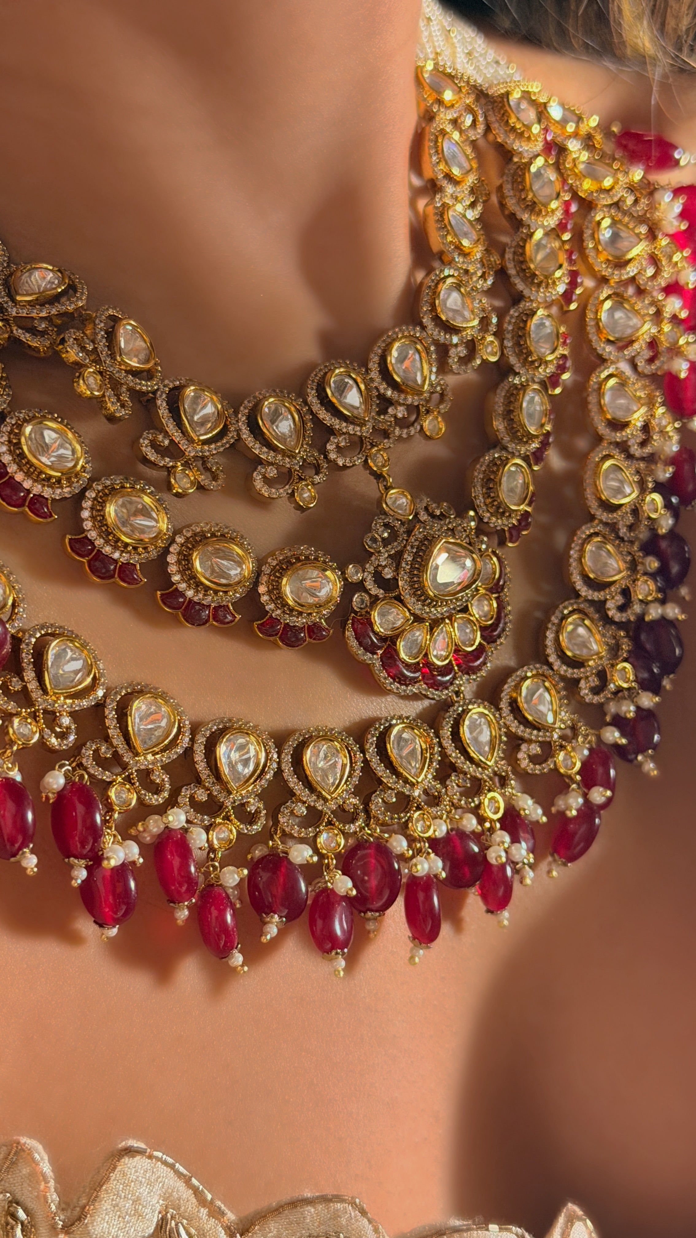 Shreema Leheriya Necklace -Ruby