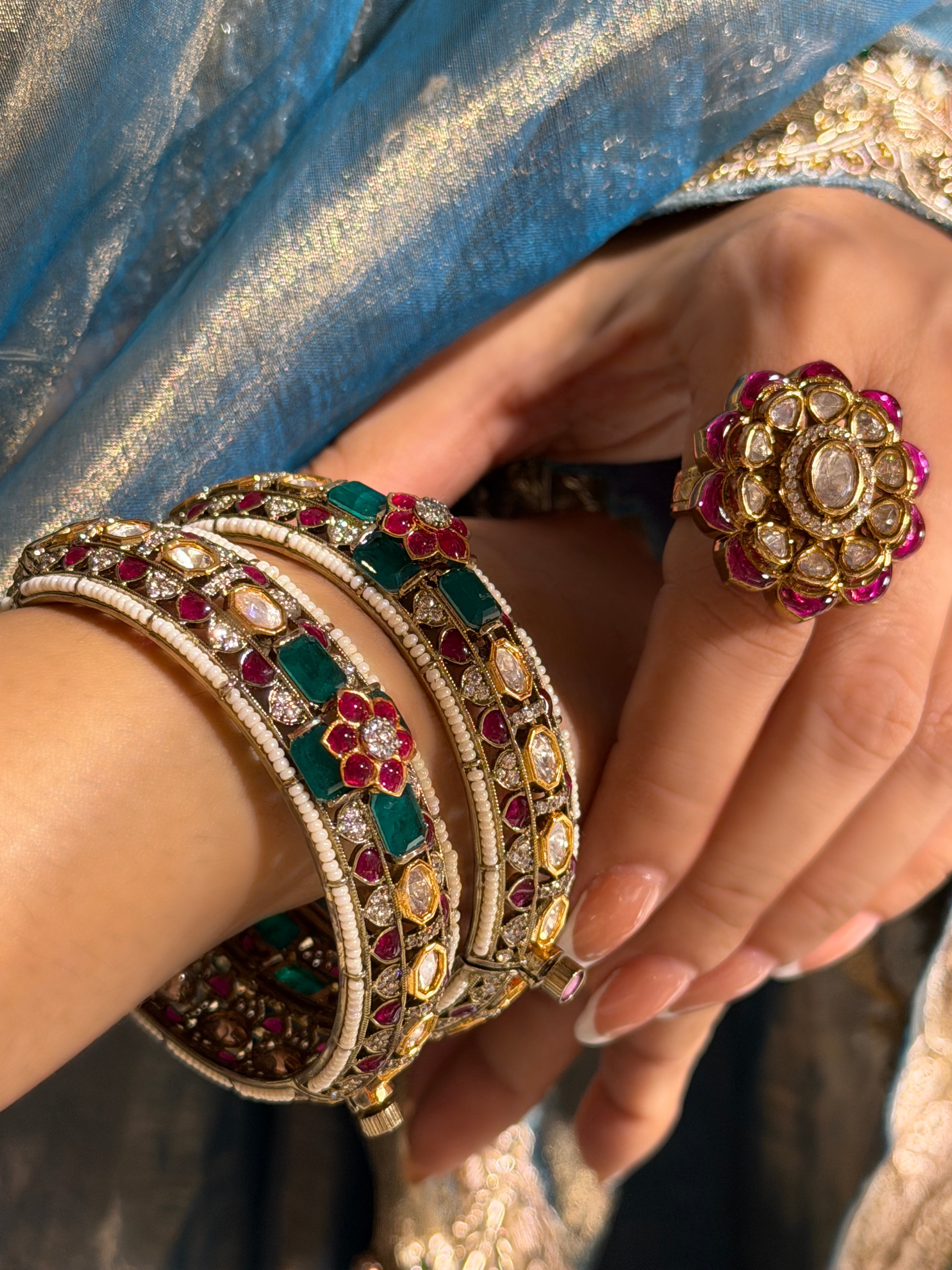 Mithila Ruby-Emerald Bangle