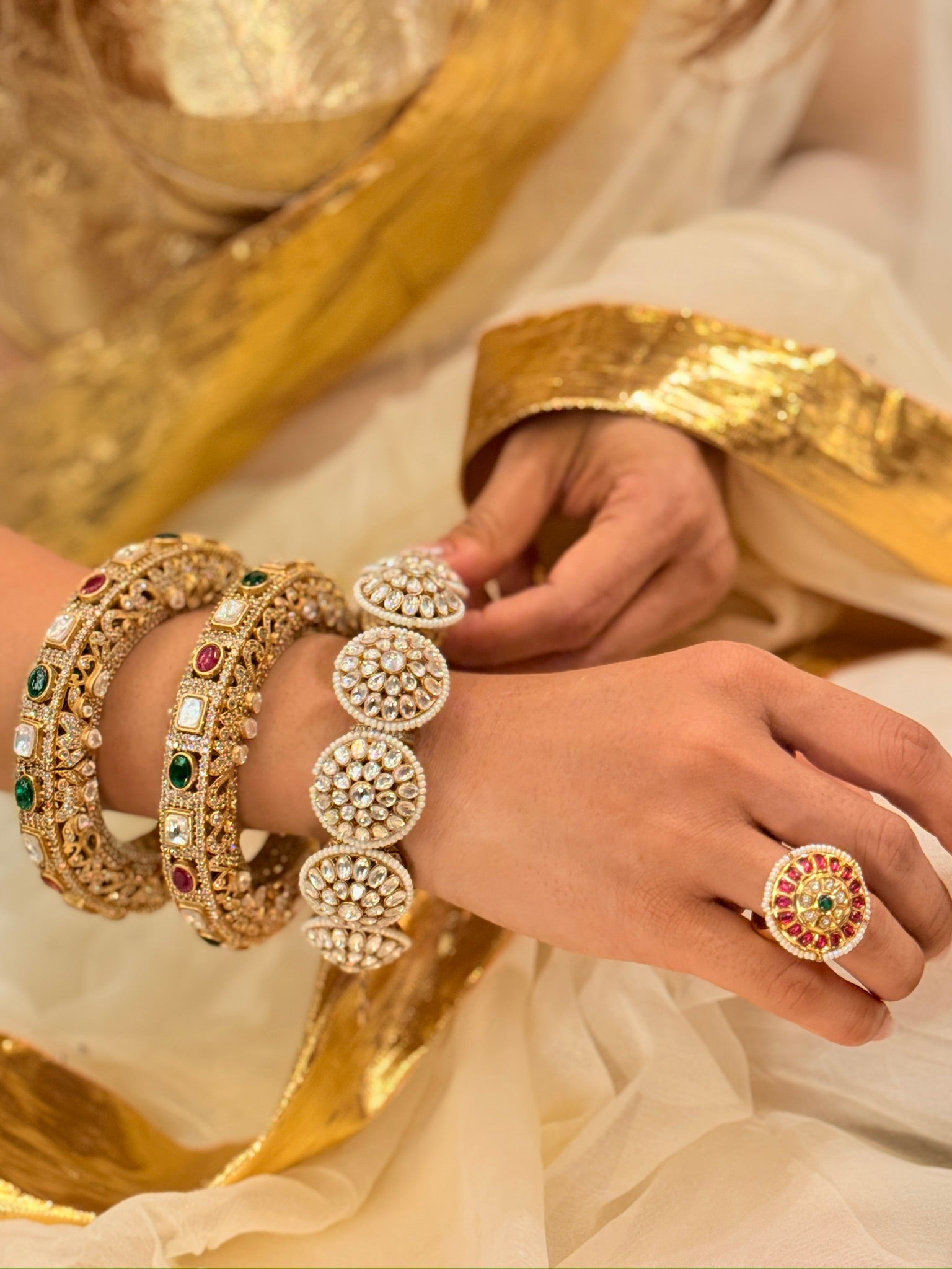 Navaratan Polki Bangle