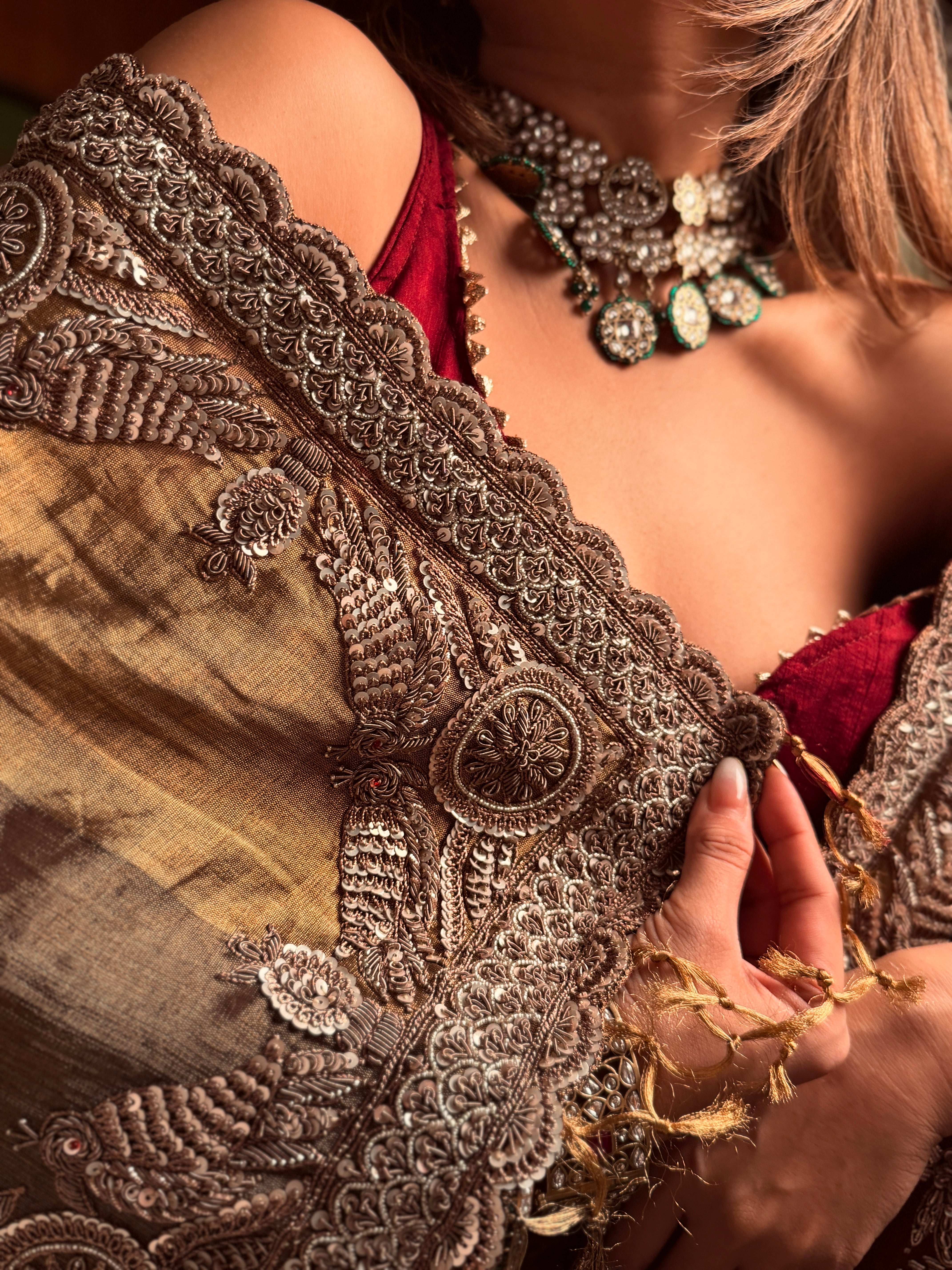 Empress Maroon Regal Saree