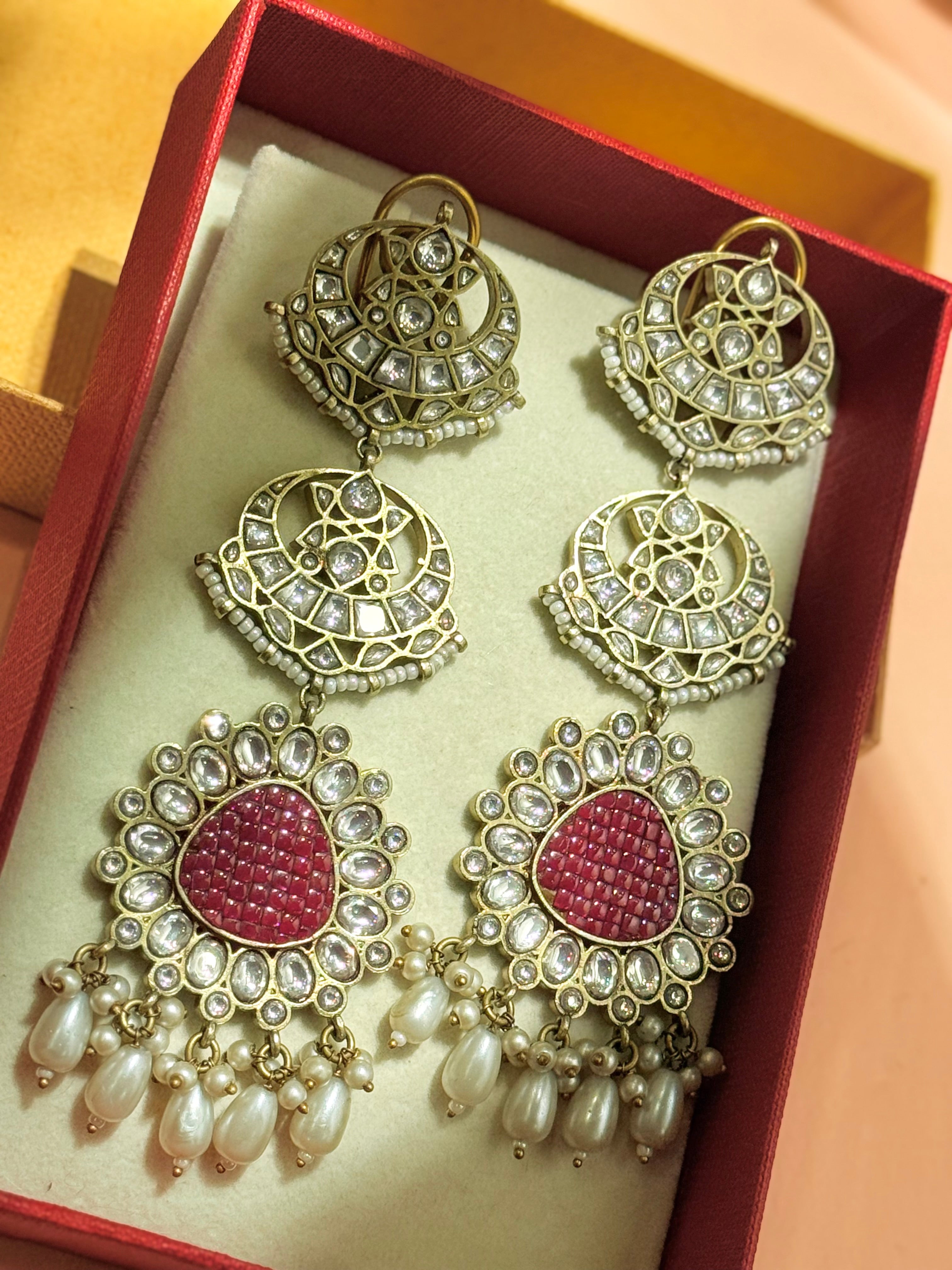 Sundari Ruby-polki layered Dangler