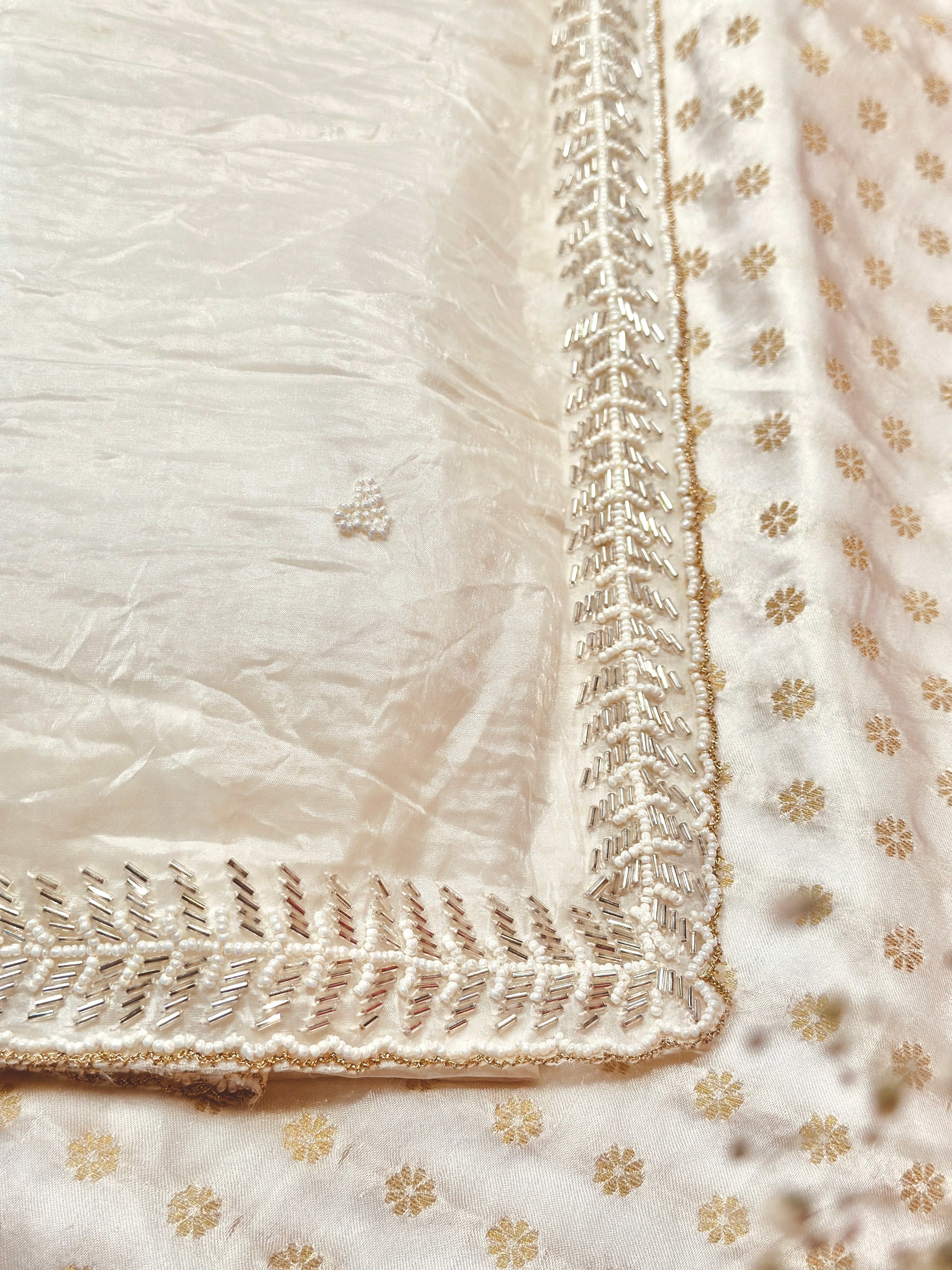 Chandni Zar Ivory saree