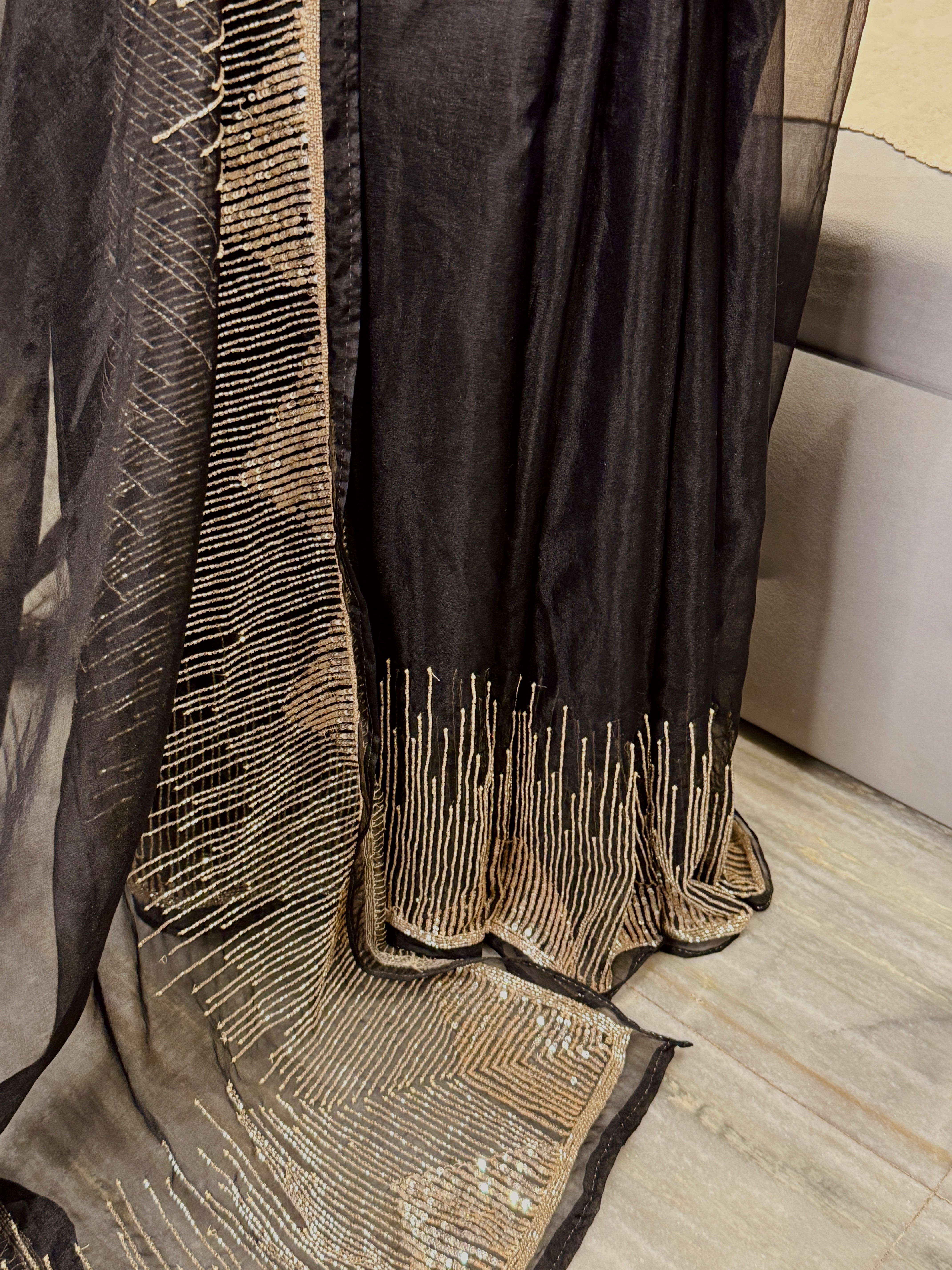 Midnight Black Galaxy Saree