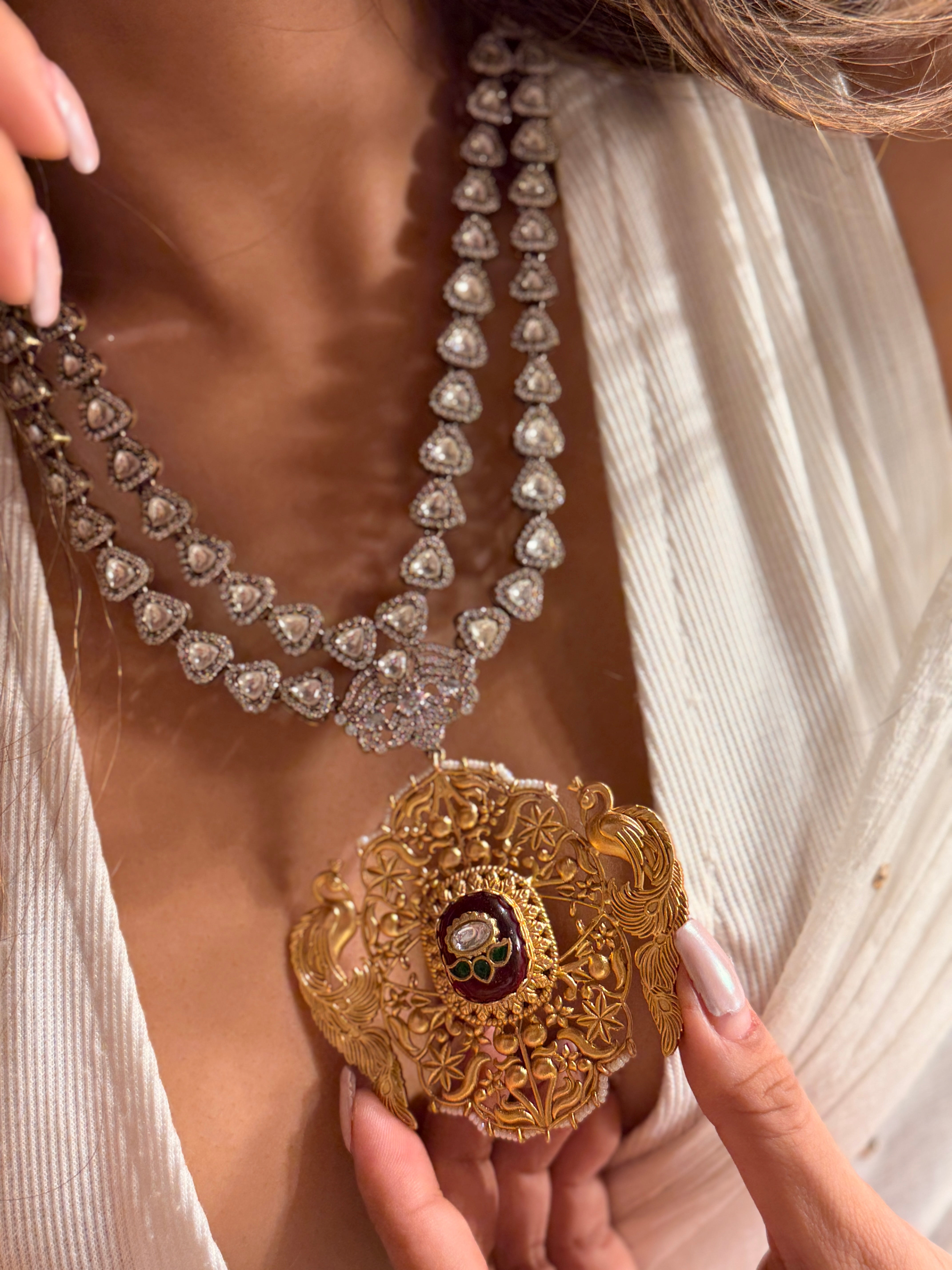 Revti Double Layer chain Pendant