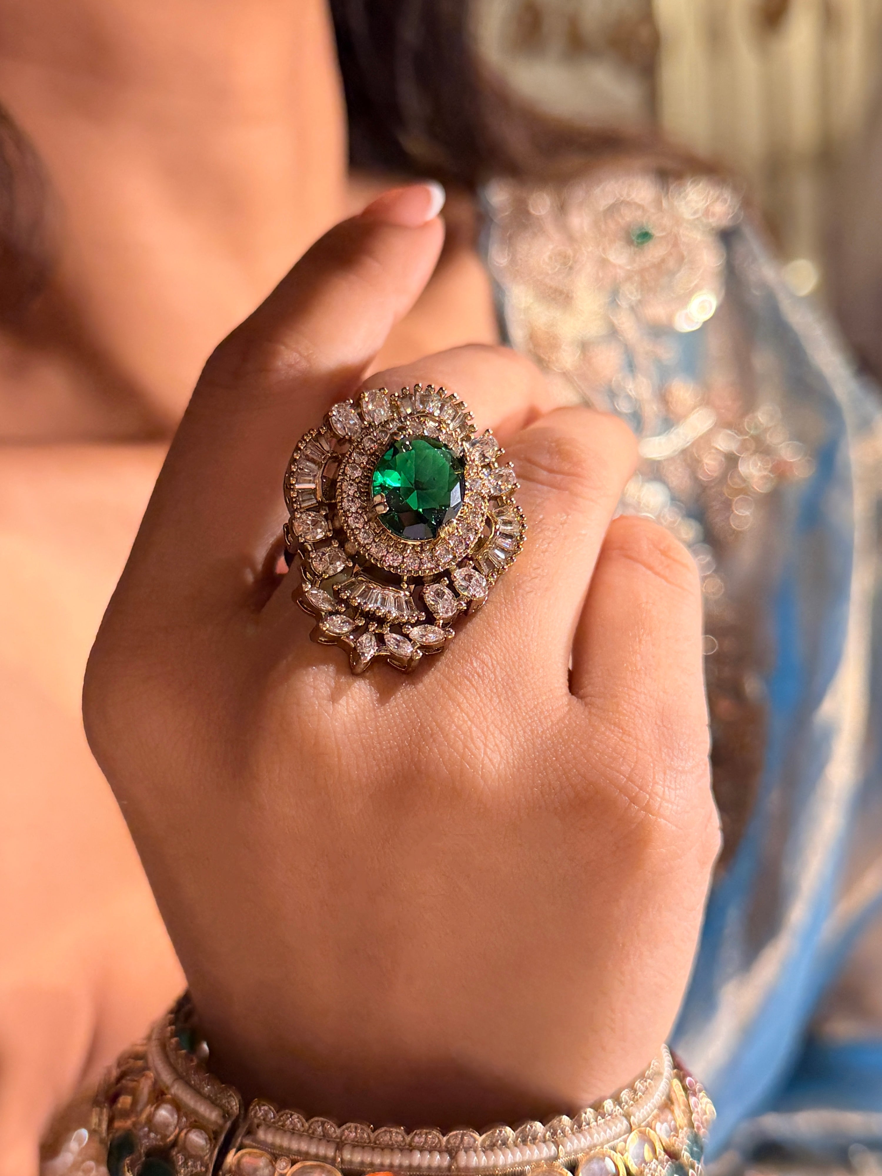 Emerald Opulence Ring - Elizabeth