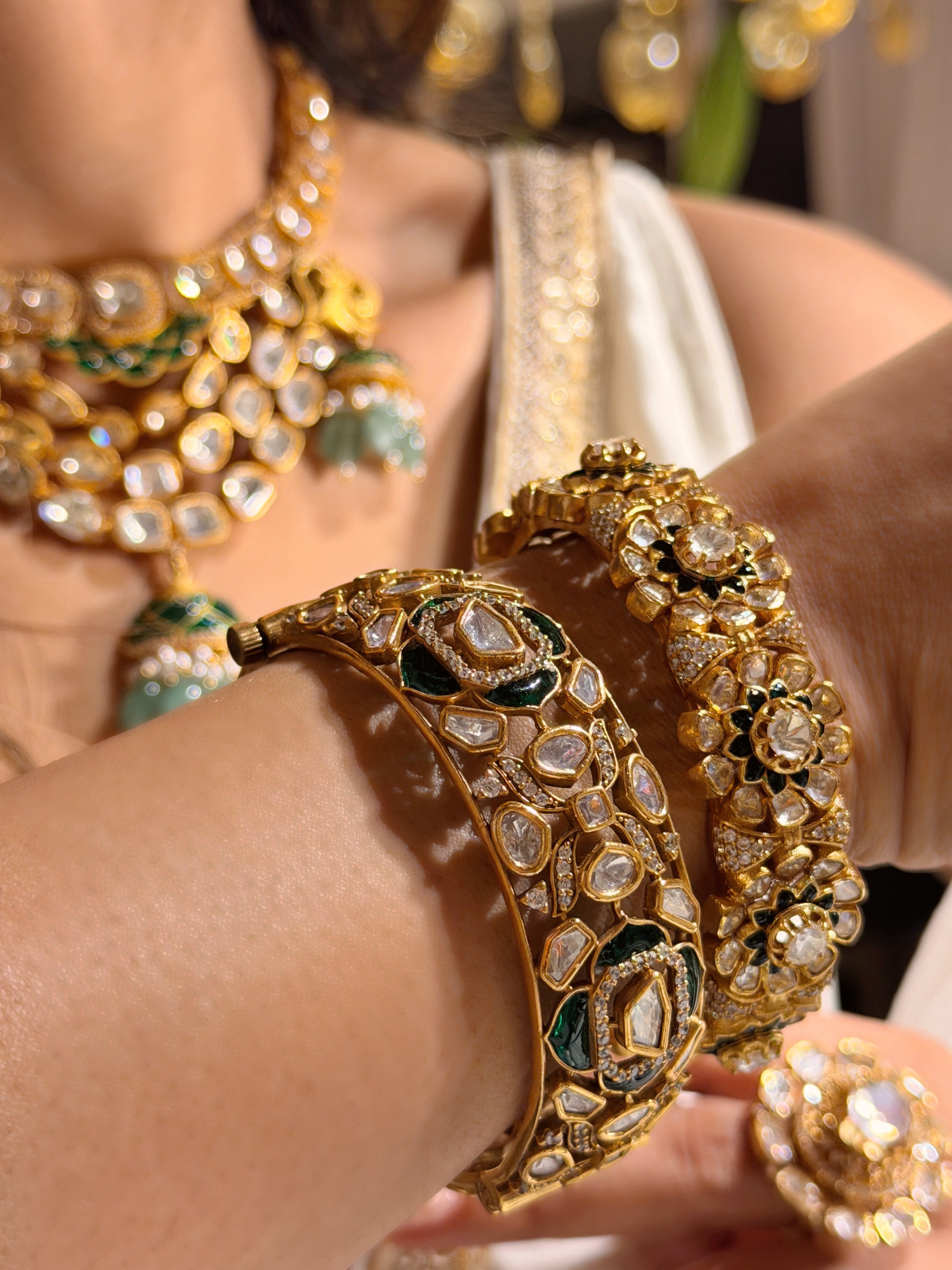 Rosette Bangle - Illuminate Luxe
