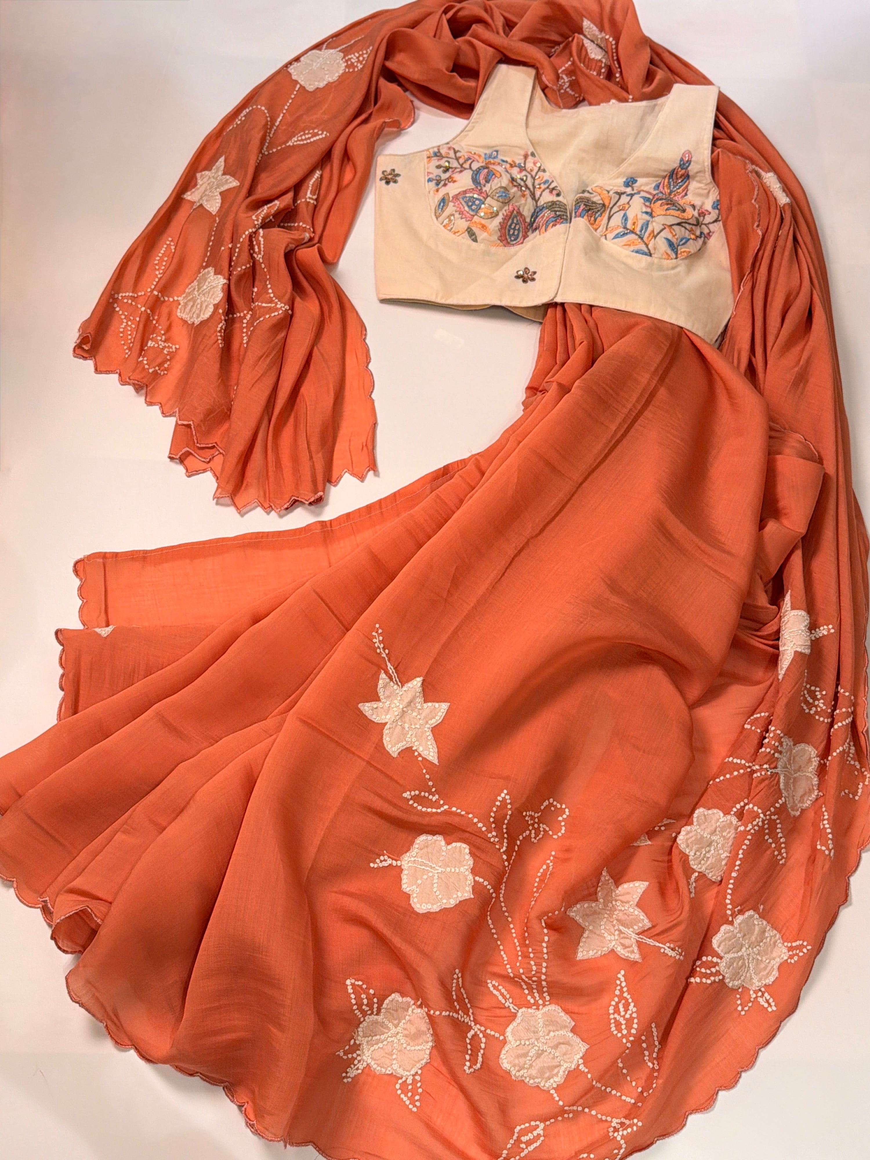 Sunset Petals Saree