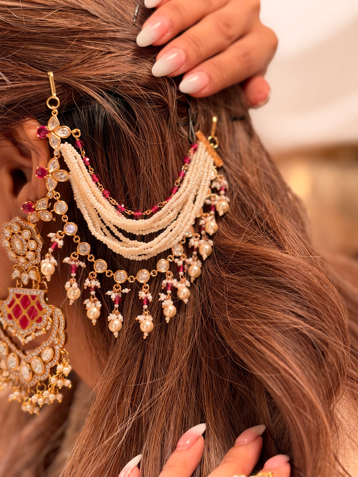 Malti Ruby ear-chain