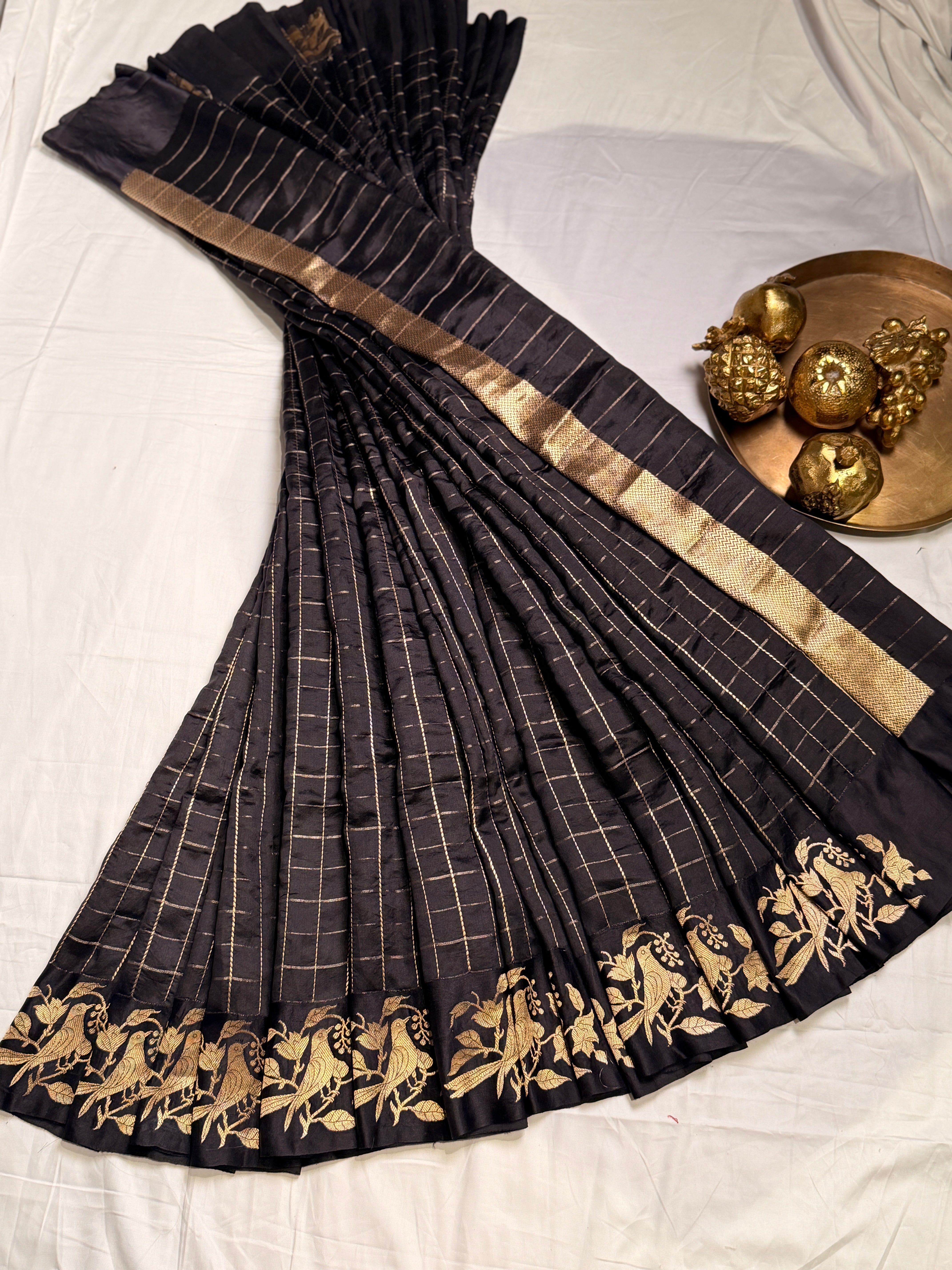 Checkers Glam Silk Saree