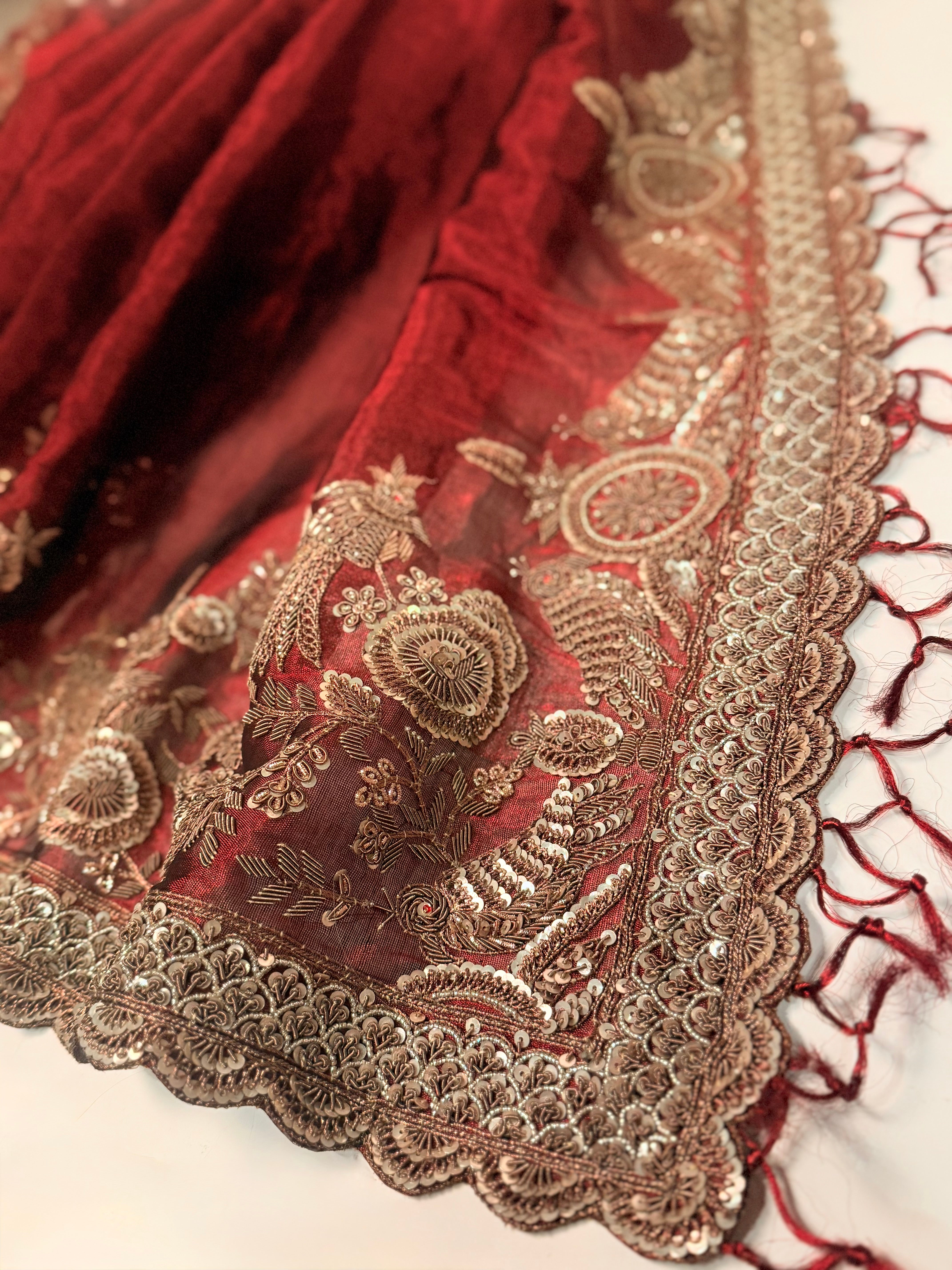 Empress Maroon Regal Saree