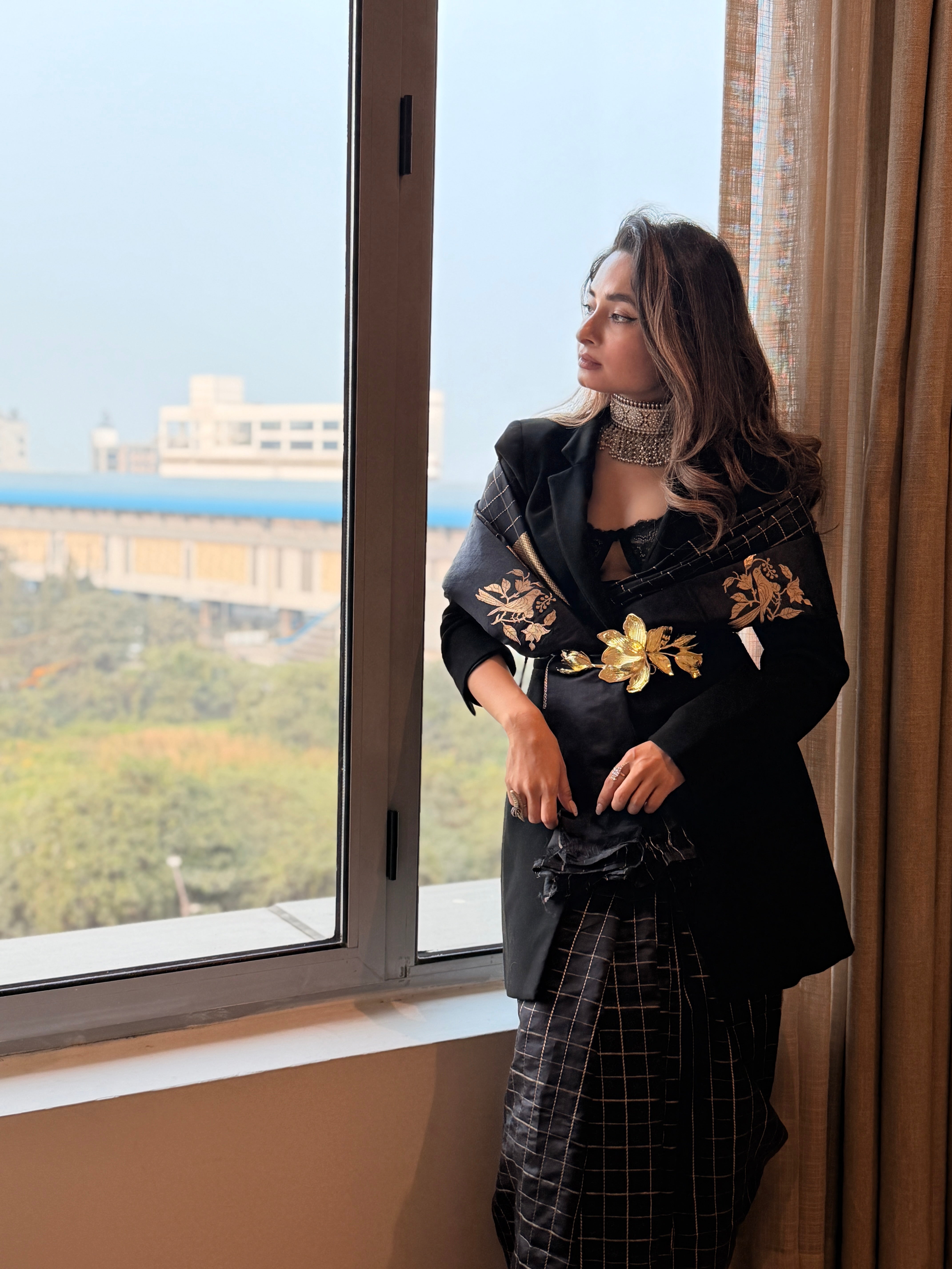 Checkers Glam Silk Saree