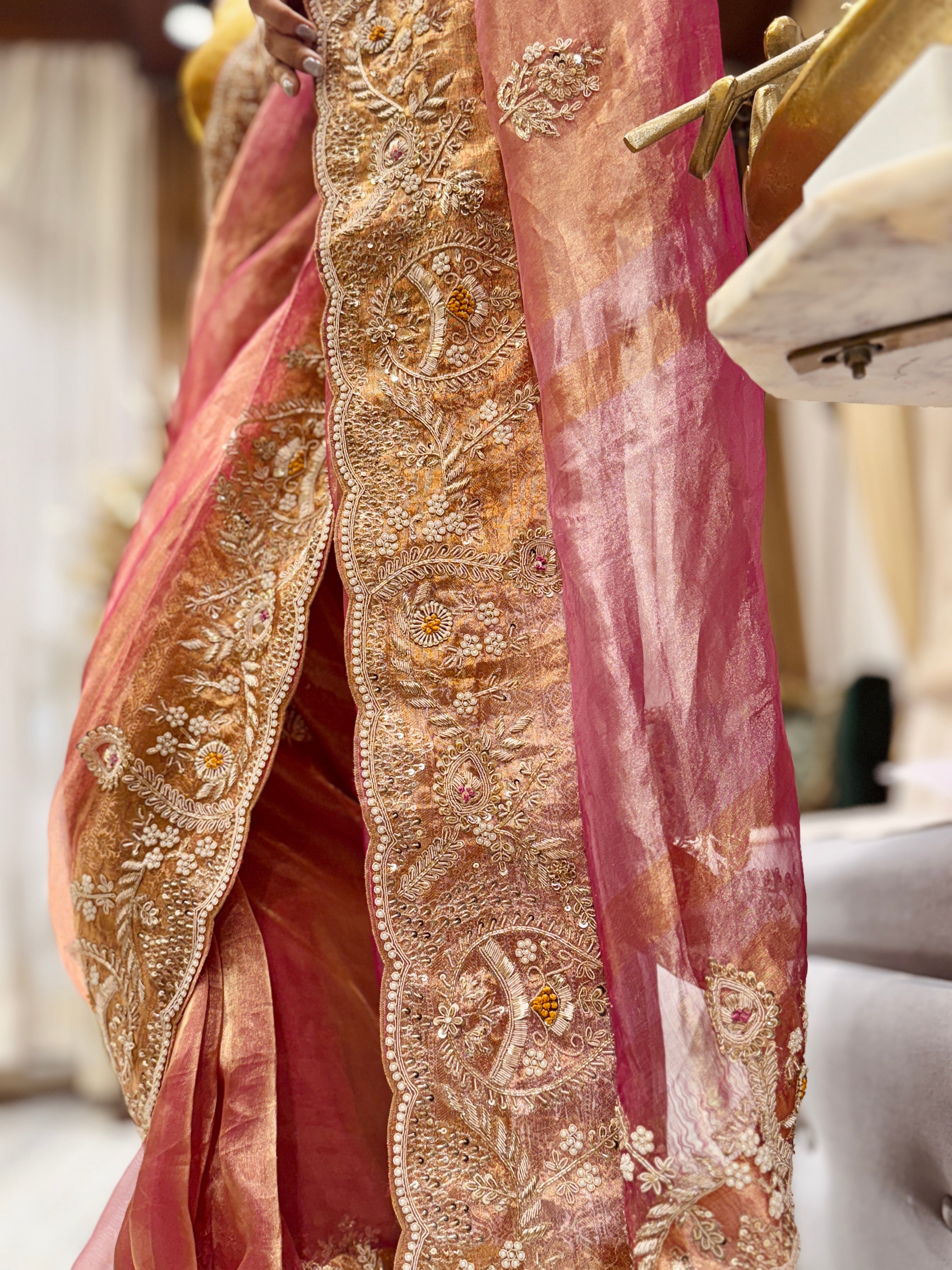 Pure Tissue Banarasi Zardosi Designer Saree