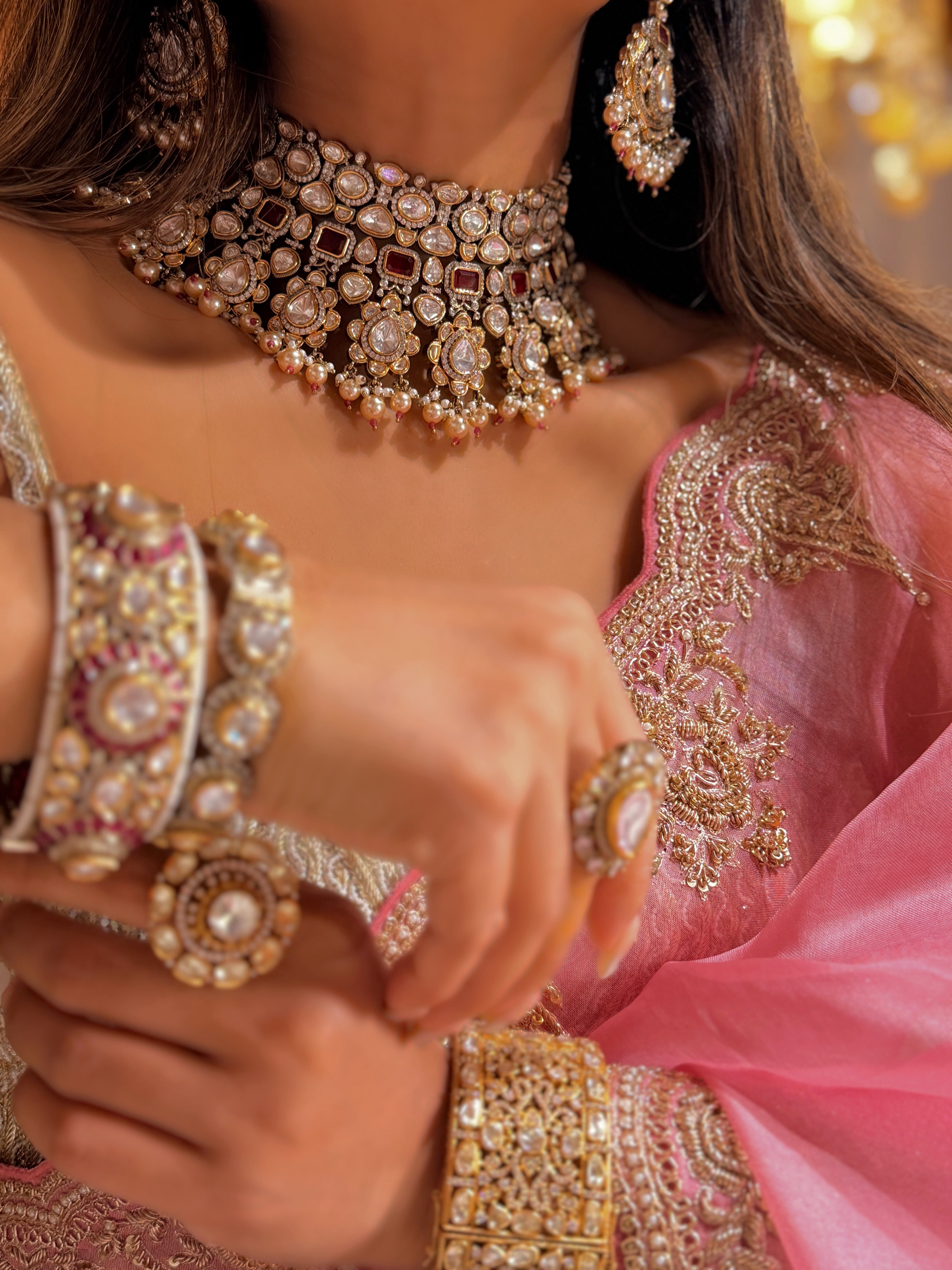 Preeti Ruby Polki Choker Neck piece