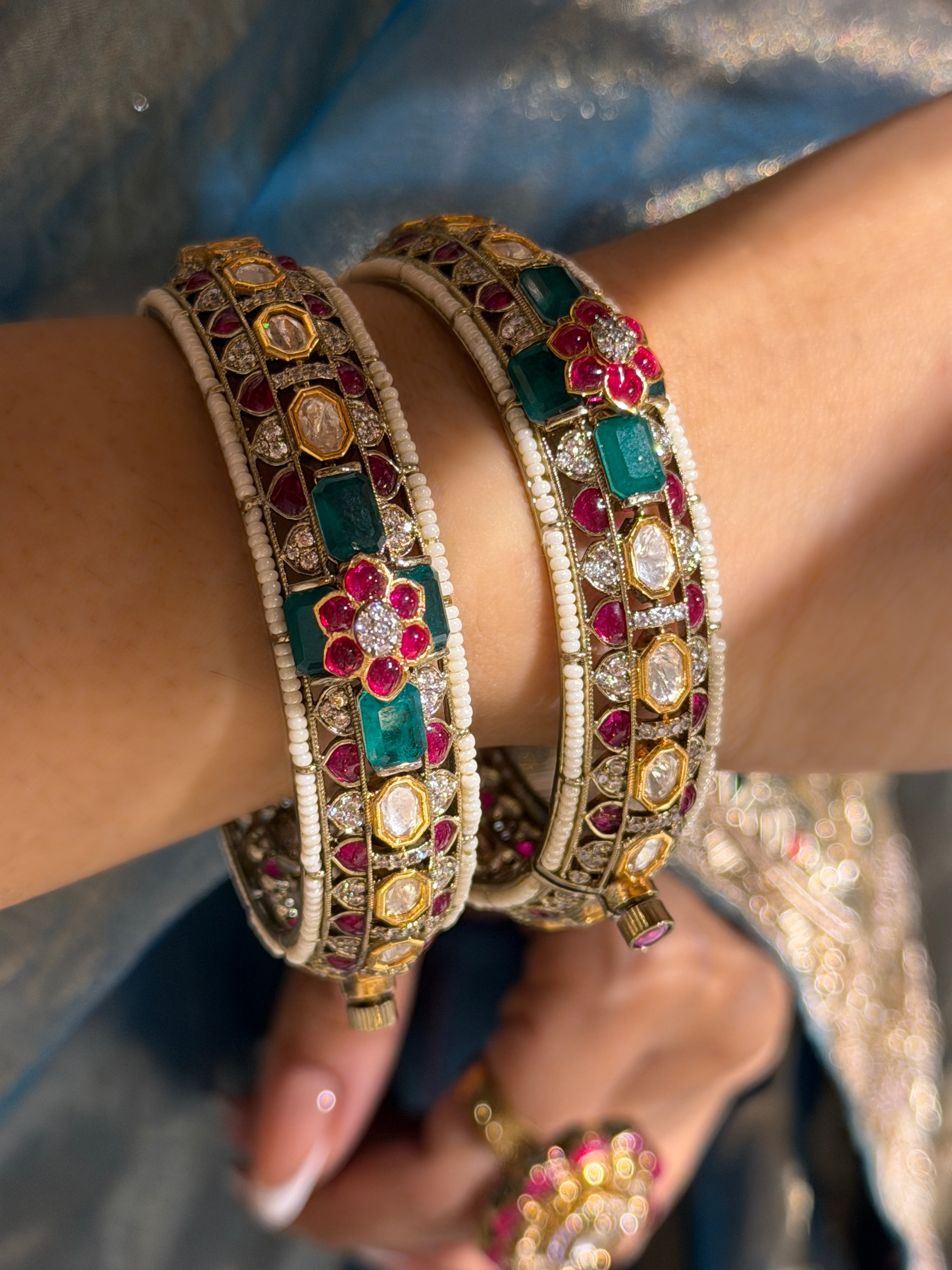 Mithila Ruby-Emerald Bangle