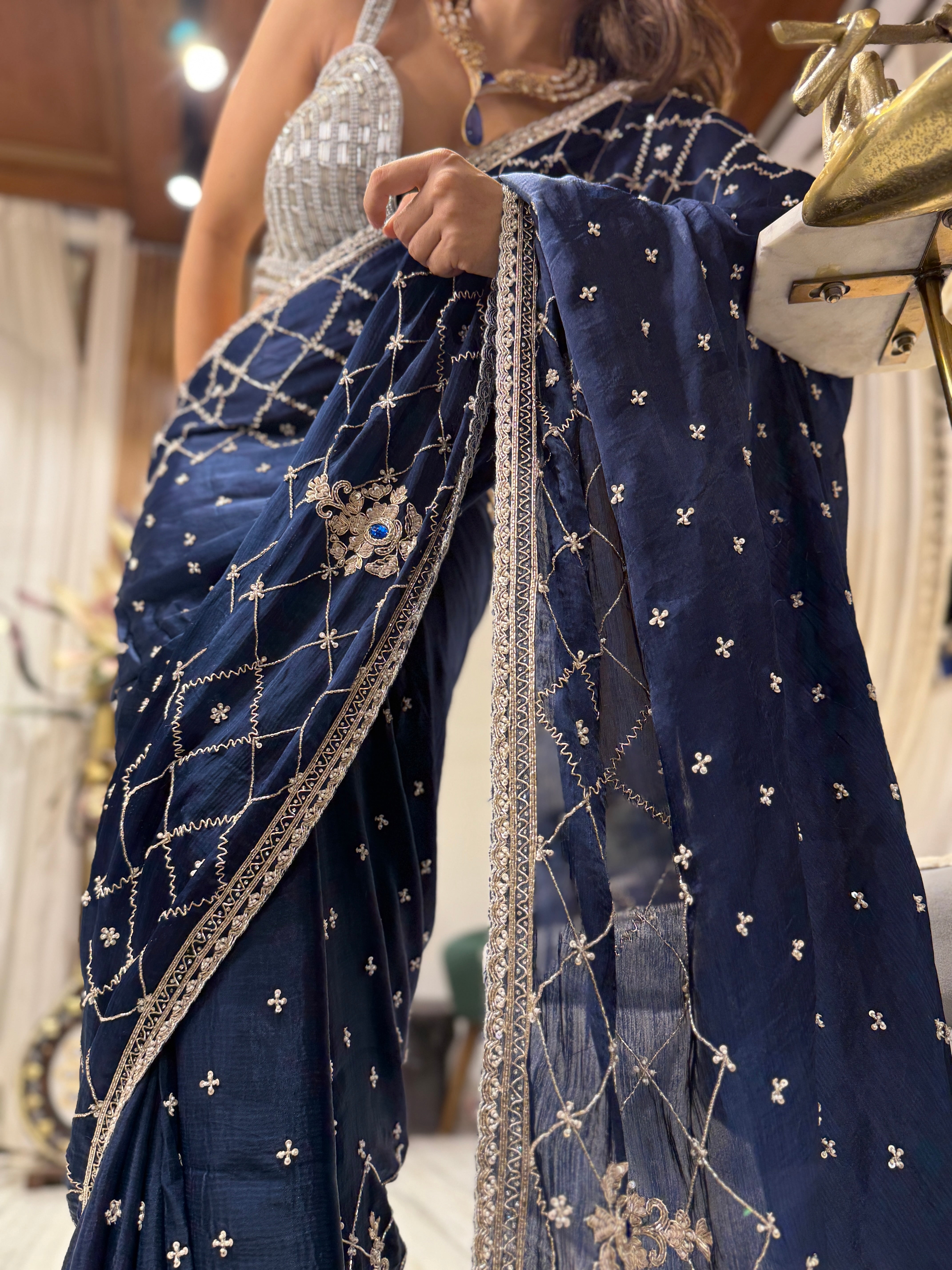 Azure Éclat Saree