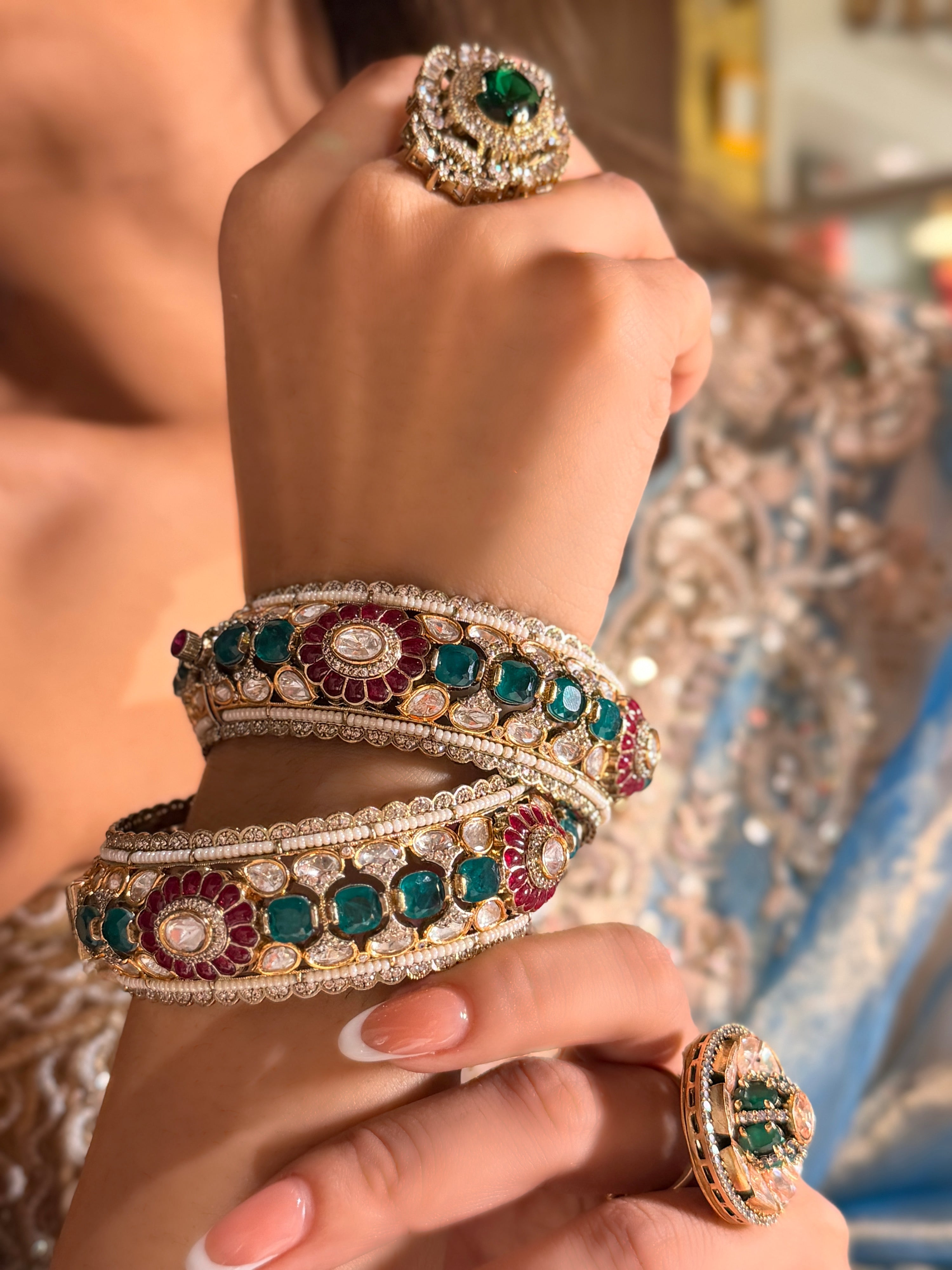 Tripti Ruby-Emerald Bangle